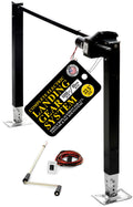 Stromberg Carlson Electric 5th Wheel Landing Gear with 5,000 lb Lift, 19 7/8” Travel, Weld-On Steel Build, IP Rated Switch, Compatible with Trailer Gearbox – 150 RPM, 33.5” Legs, Black