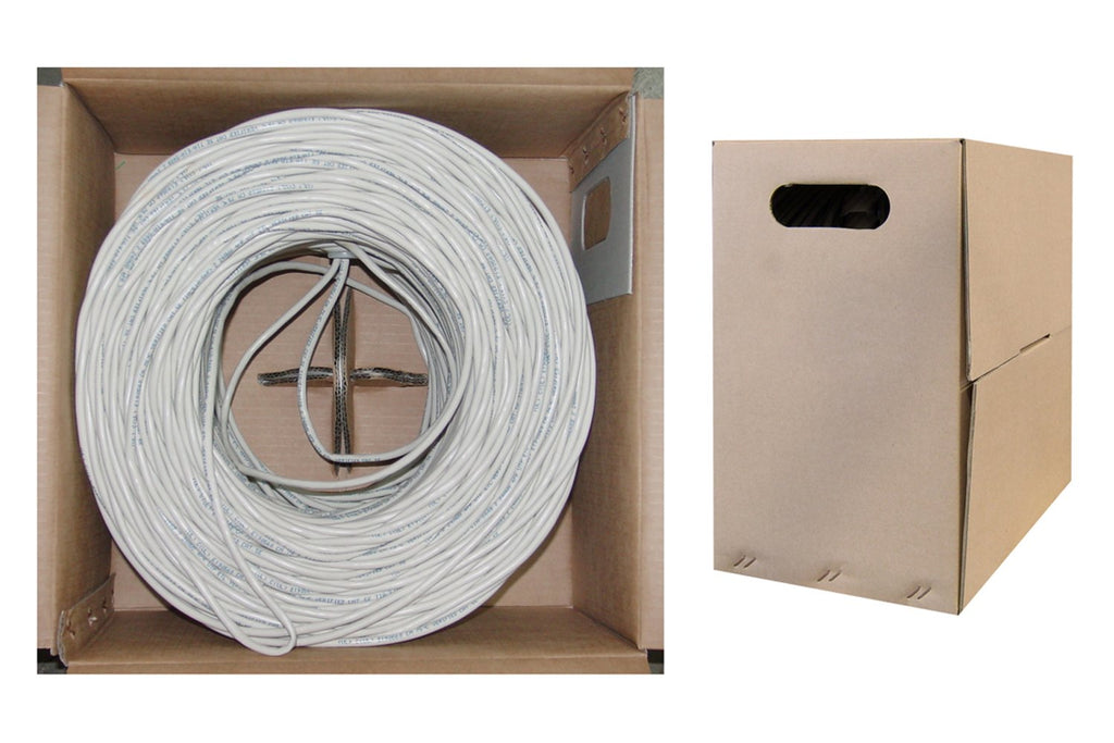 CableWholesale Cat5e Ethernet Cable 1000 Foot, Riser Rated (CMR), 24 AWG, Solid Pure Copper, Unshielded Twisted Pair(UTP) with Pull Box, Gray