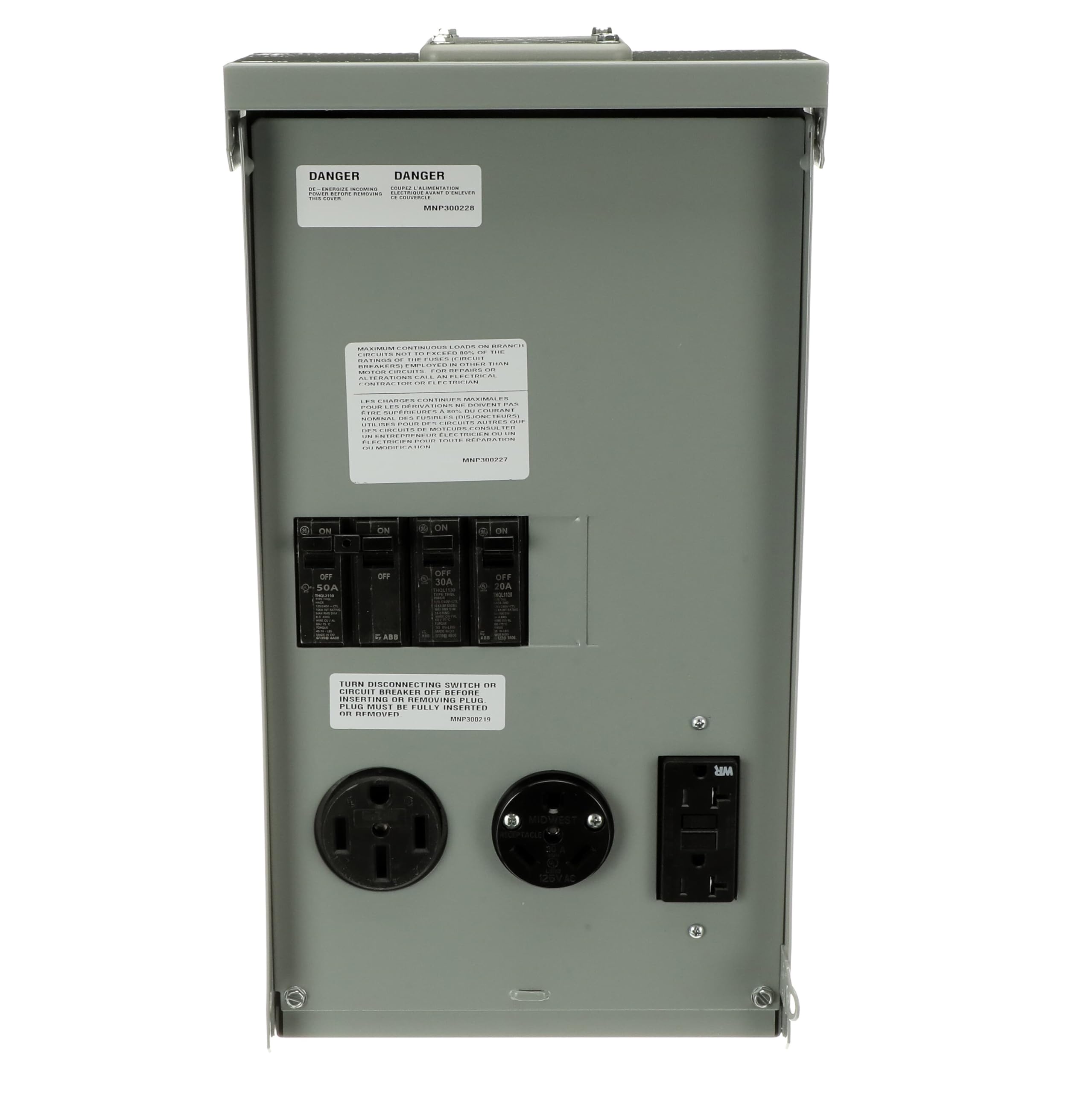 MIDWEST 100A RV Power Outlet • RV & GFCI Receptacle • Breakers Included