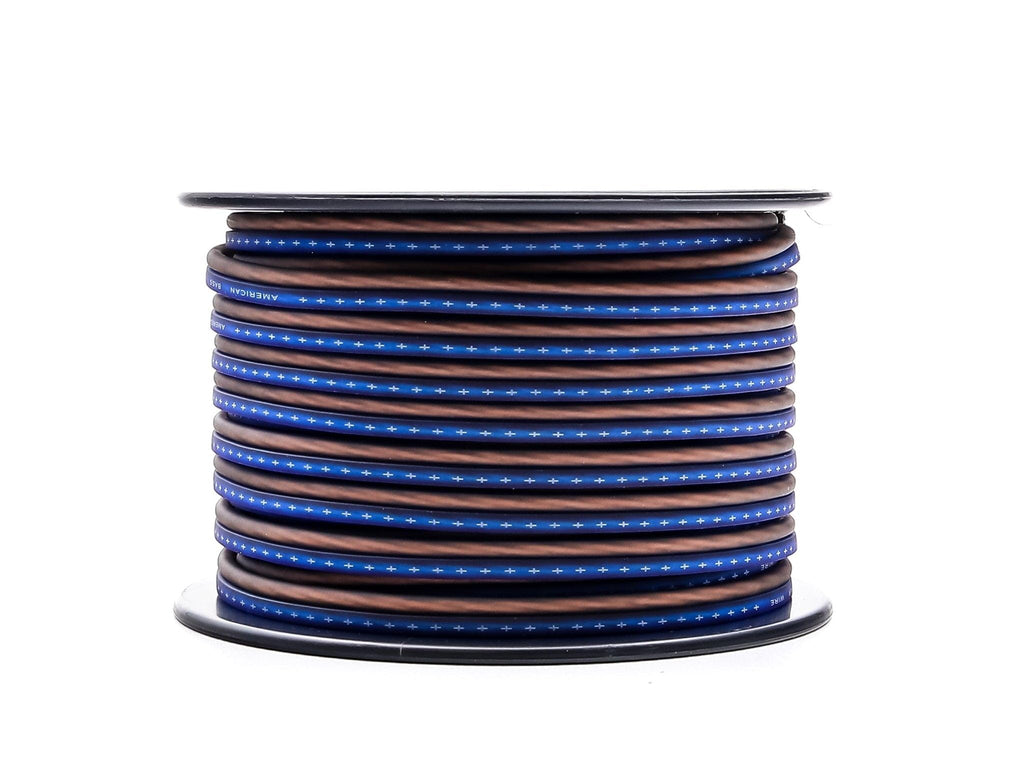 American Bass 16 Gauge Mega Flex Speaker Wire 500ft Blue and Black Twist
