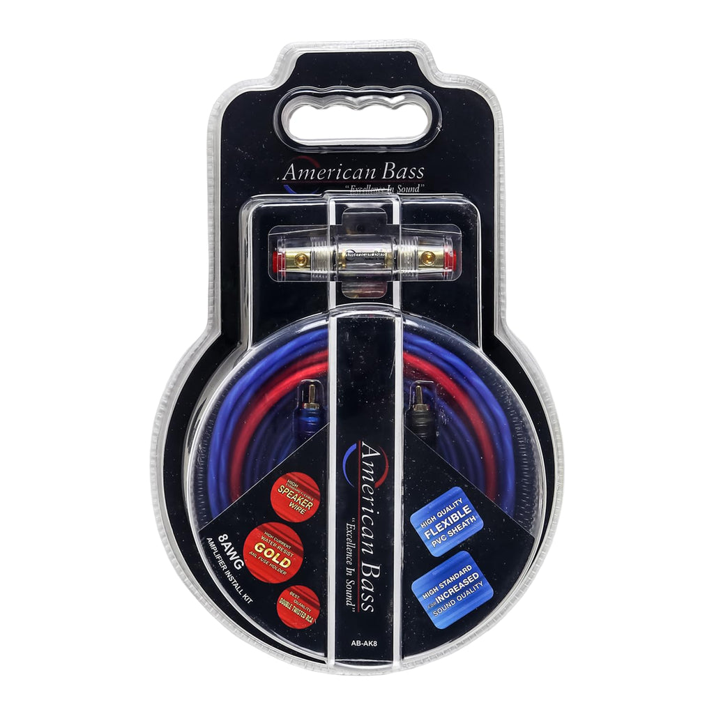 American Bass 8 Gauge CCA Amplifier Kit (Blue)