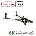 Equal-i-zer 4-point Sway Control Hitch, 90-00-0600, 6,000 Lbs Trailer Weight Rating, 600 Lbs Tongue Weight Rating, Weight Distribution Kit Includes Standard Hitch Shank, Ball NOT Included