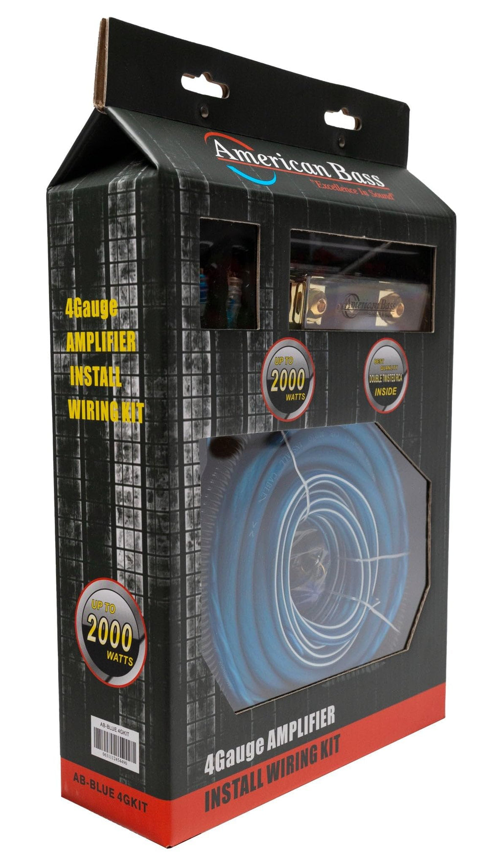 American Bass 4 Gauge CCA Amplifier Kit (Blue)