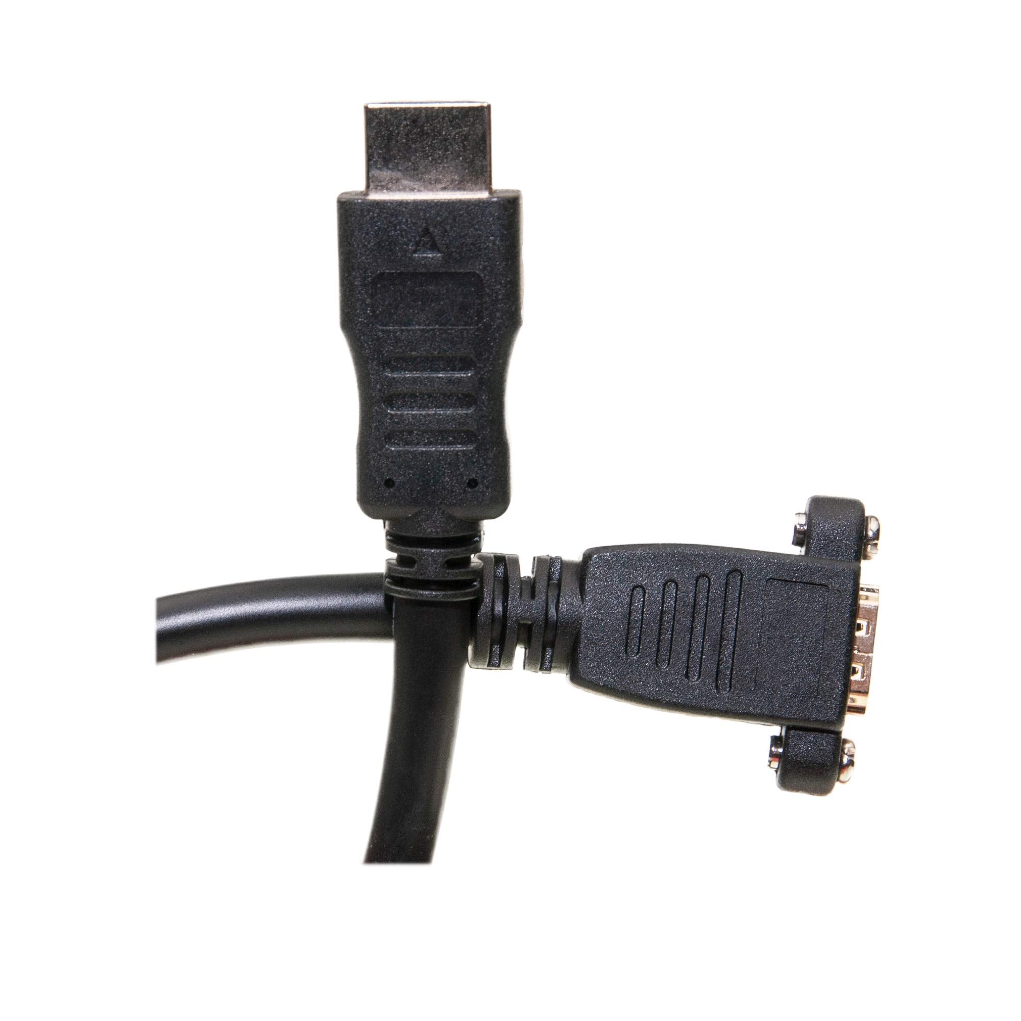 HDMI Extension Cable, High Speed with Ethernet, HDMI-A Male to Panel Mount HDMI-A Female, 28 AWG, 4K @ 30Hz, 6 Foot