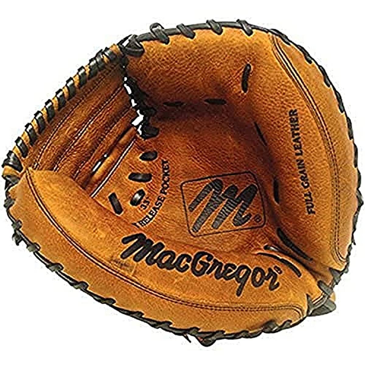 MacGregor mens Leather Catchers mitt, Black, Large US