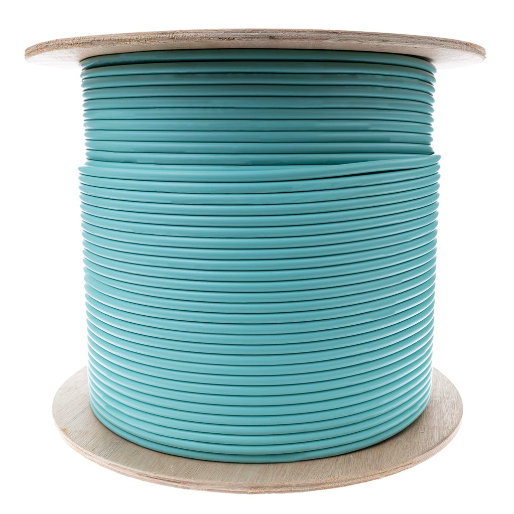 2-Strand Fiber Indoor Distribution Fiber Optic Cable, Multimode 50/125 OM3, Plenum Rated, Aqua, Spool, 1000 feet, CableWholesale