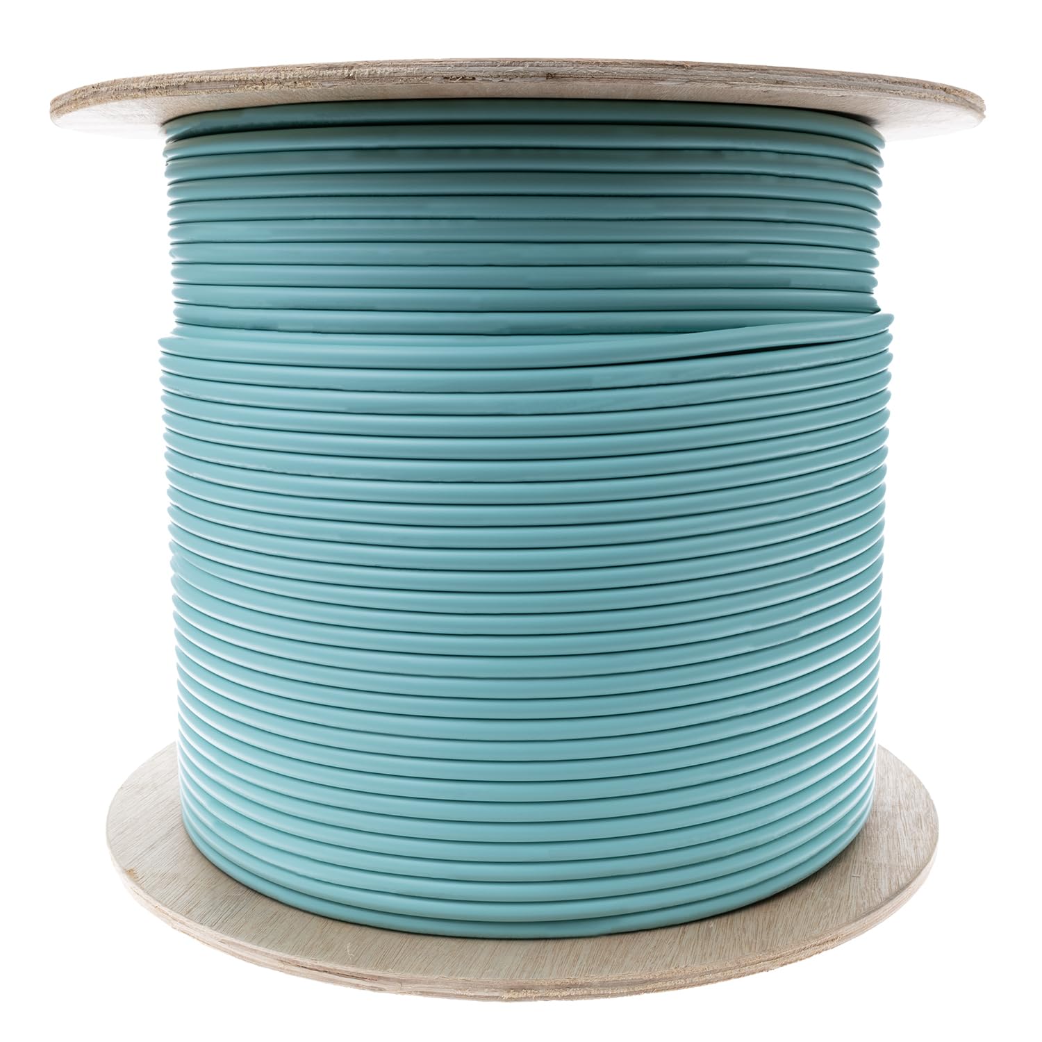 2-Strand Fiber Indoor Distribution Fiber Optic Cable, Multimode 50/125 OM3, Plenum Rated, Aqua, Spool, 1000 feet, CableWholesale