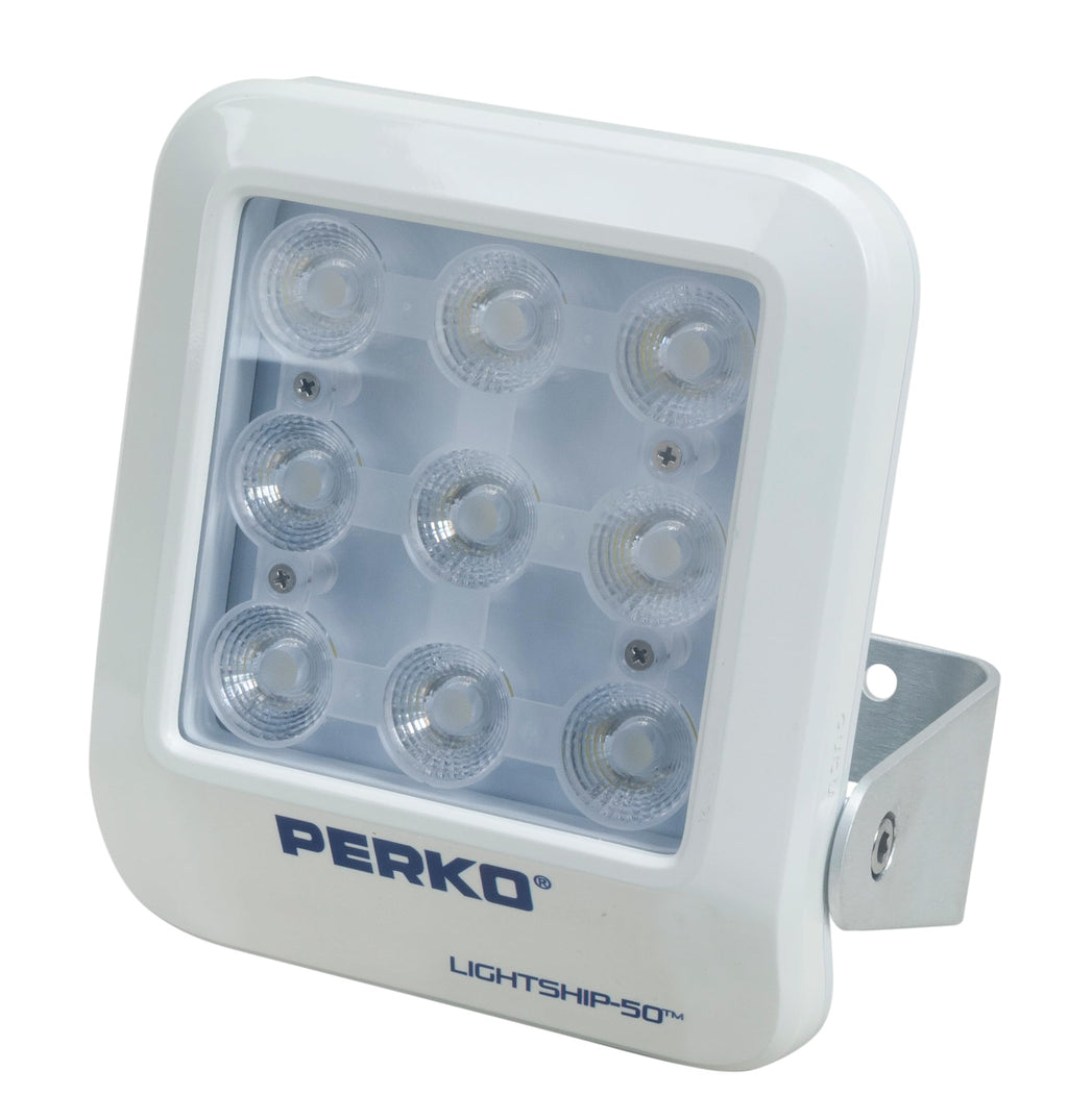 Perko 1643050F0W Lightship 50 High Performance LED Floodlight - 7,500 Lumens, White