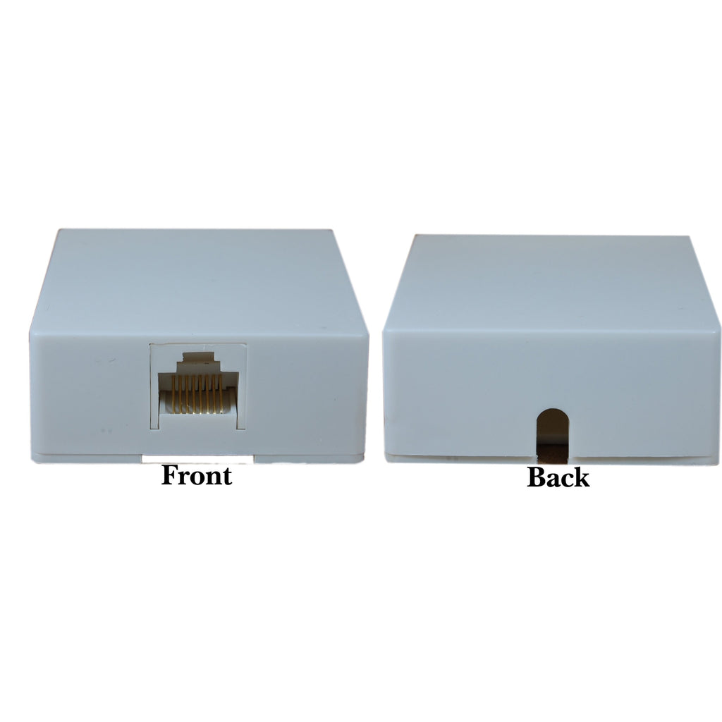 Phone Surface Mount Jack, White, RJ45, Data/Voice, 8P8C (8 Pin 8 Conductor), Voice Only