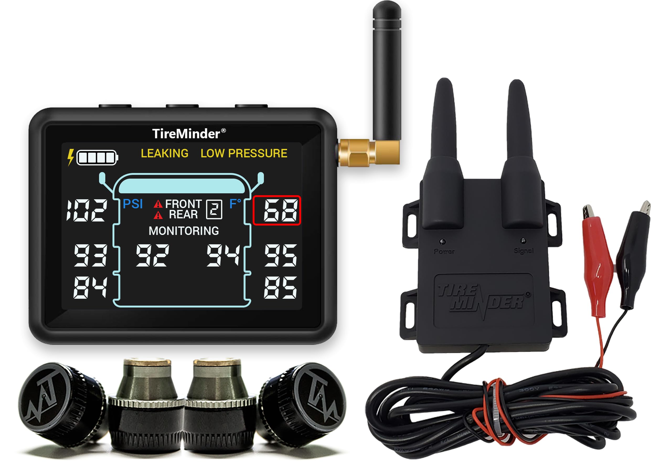 TireMinder i10 RV TPMS with 4 Transmitters, Black