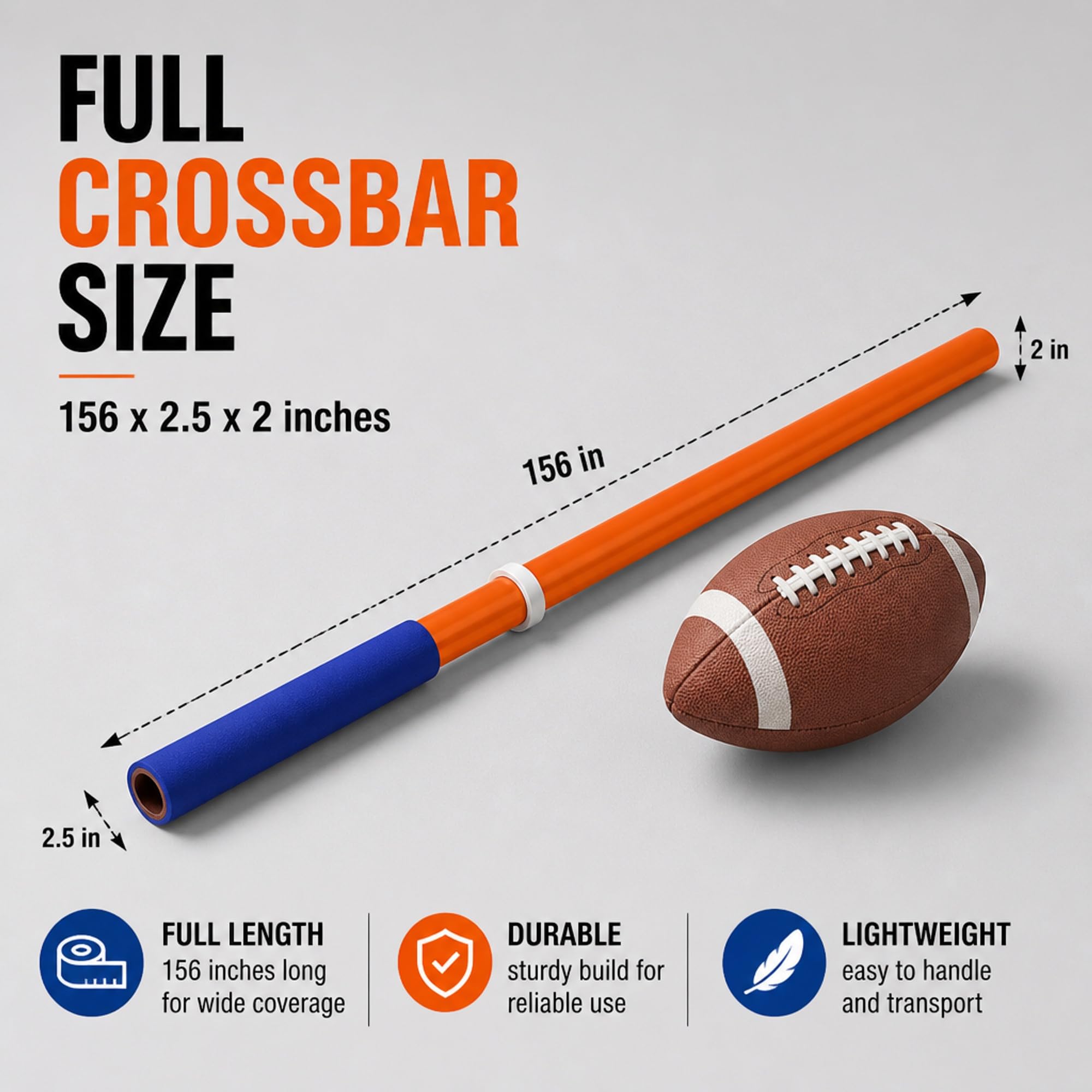 Port-A-Pit Premier High Jump Crossbar | Official High Jump Standards Compatible | Lightweight Durable Track & Field Equipment