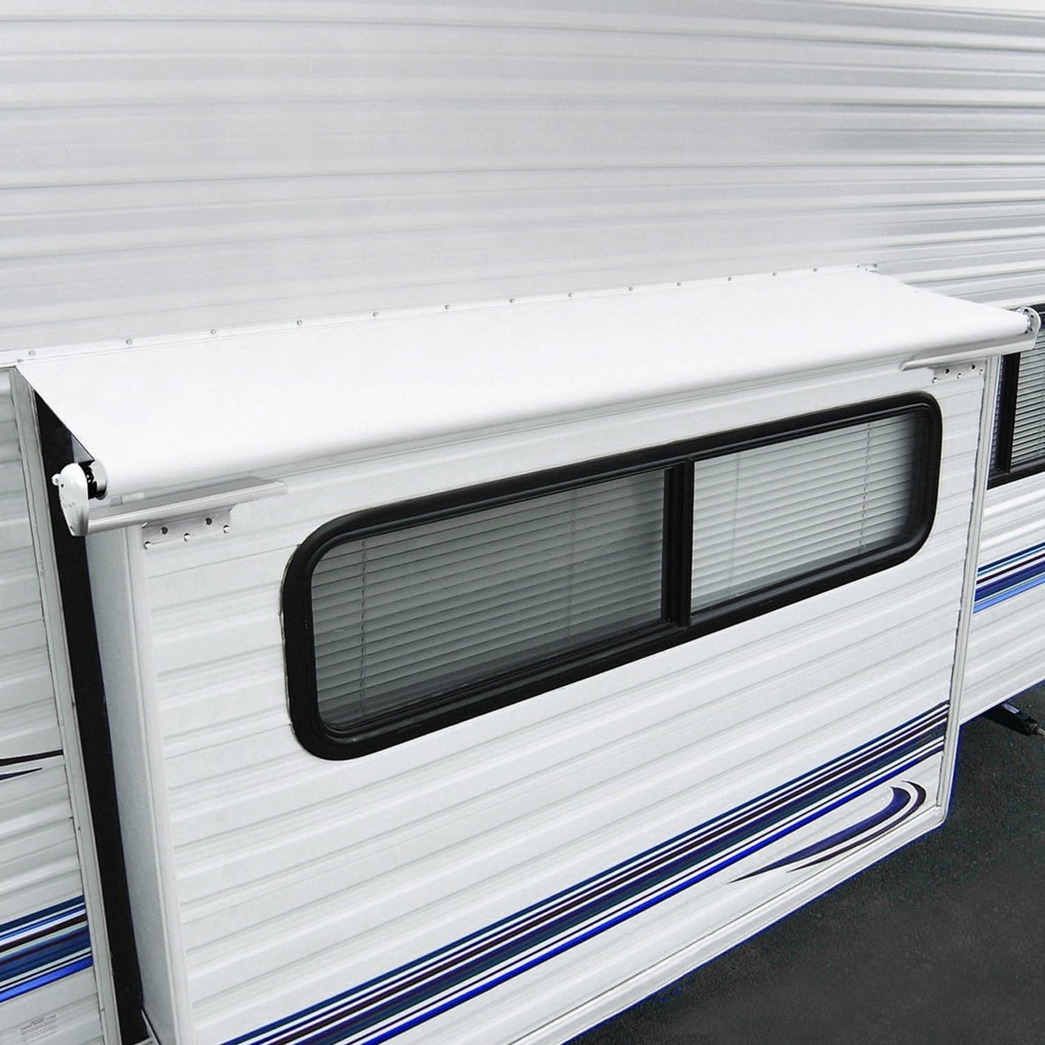 Carefree of Colorado RV Slideout Room Awning - Slide Topper Protection & Sunblock Cover for Trailers, Motorhomes & Campers - Hardware Not Included - 12'9" (12'5" Fabric, White)