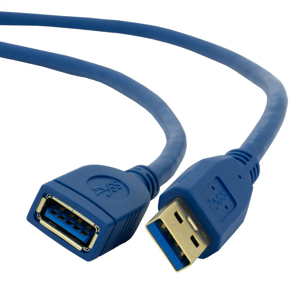 CableWholesale 10 feet USB 3.0 Extension Cable, Blue, Type A Male/Type A Female Plug, A Male to A Female Super Speed USB Extension Cable, USB Extension Cable Male to Female