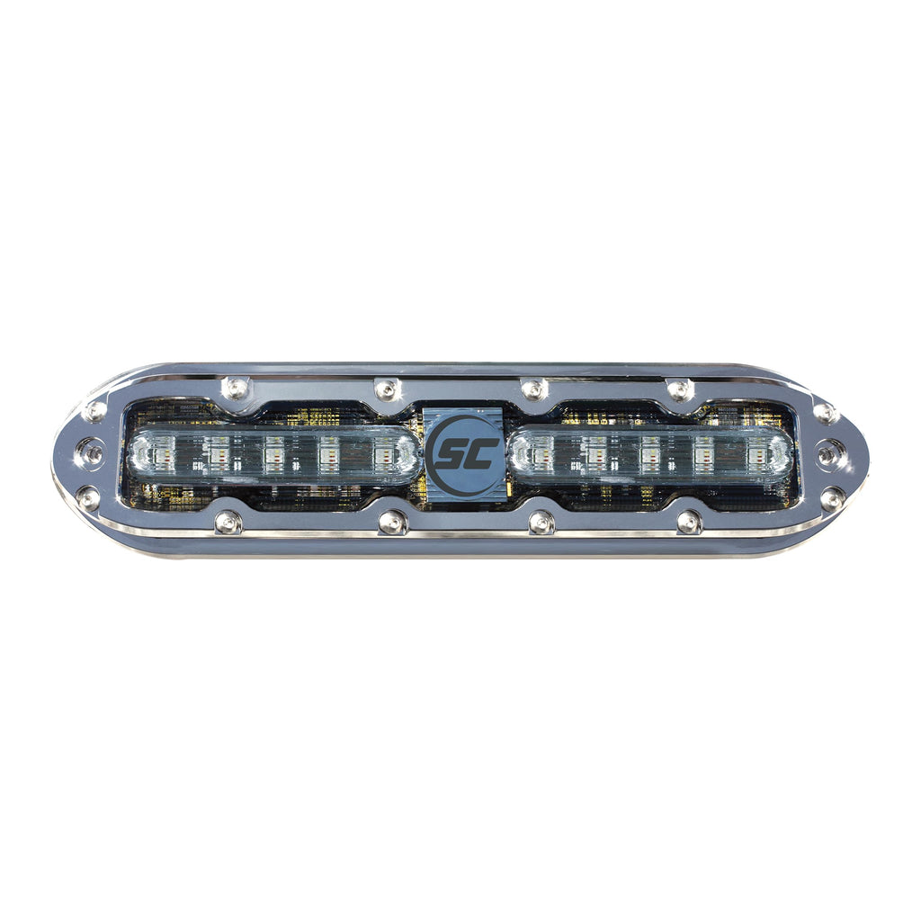Shadow-Caster SCM-10 LED Underwater Boat Light - Great White - 316 Stainless Steel Housing - Polycarbonate Lens - IP68 Fully Submersible Waterproof