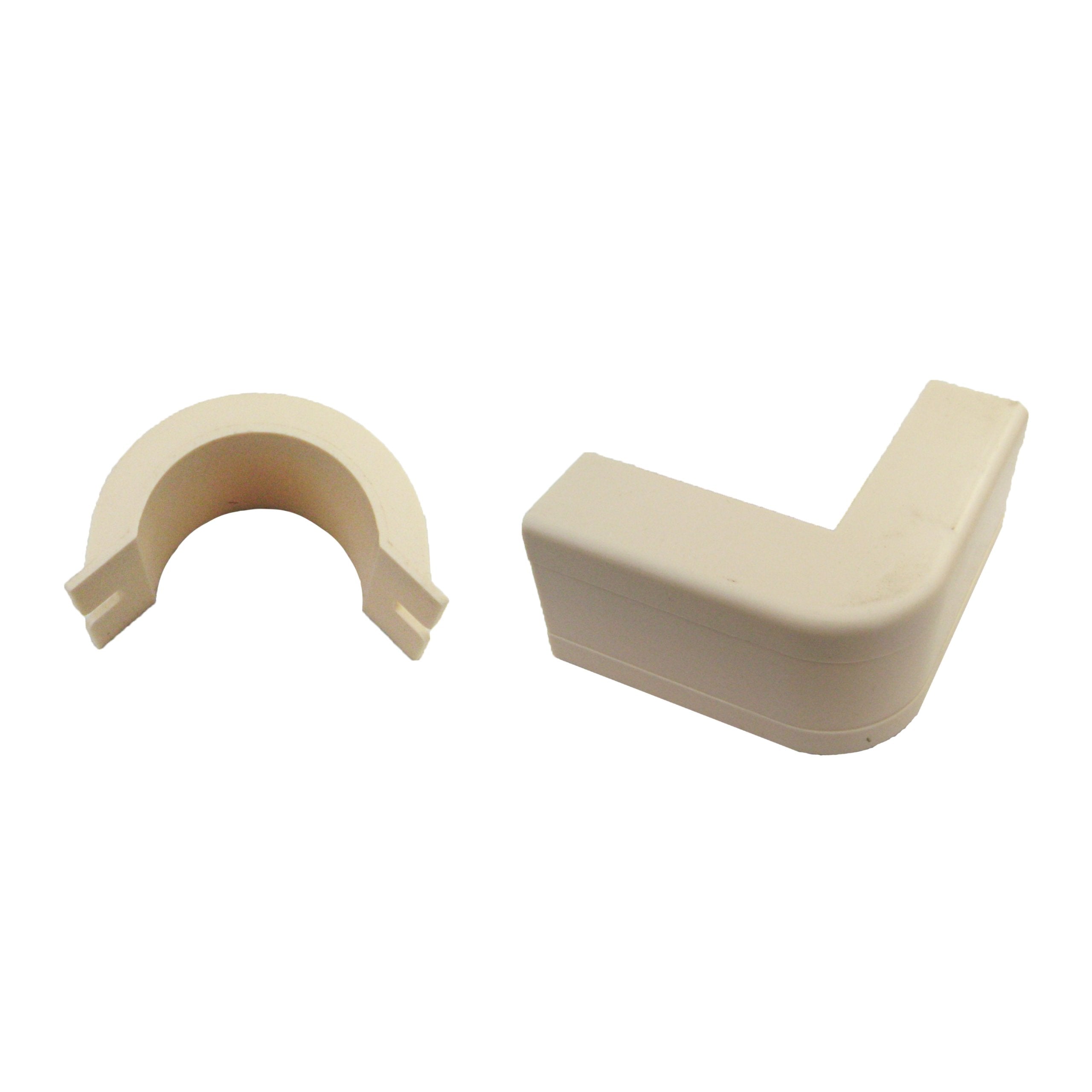 Cord Cover Cable Raceway, 1.25 inch Surface Mount Cable Raceway 90 Degree Outside Elbow (for Outside Corners) On-Wall Cord Concealer, Cord Organizer/Wire Hider and Protector, Ivory, Cablewholesale
