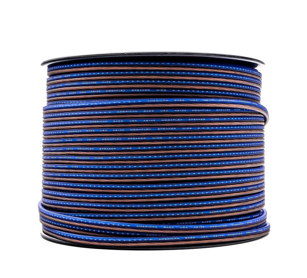 American Bass 16 Gauge Mega Flex Speaker Wire 500ft Blue and Black Twist