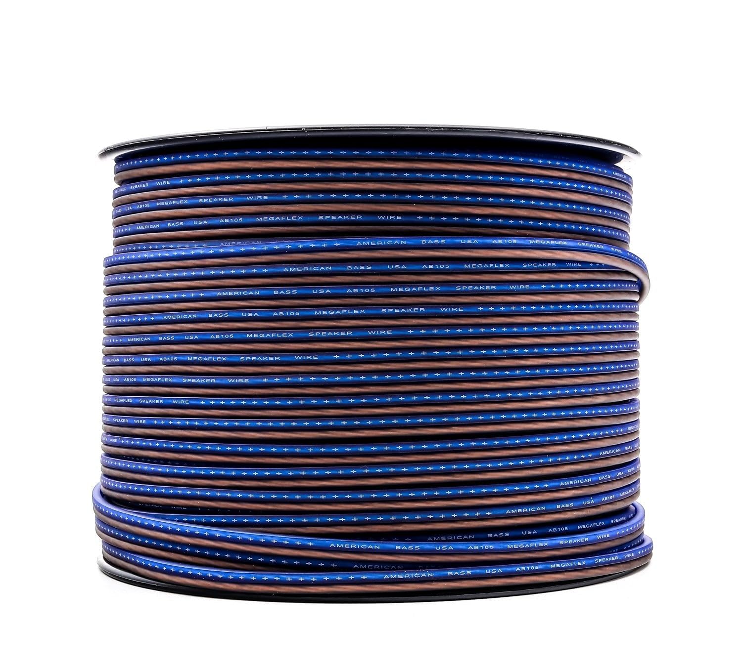 American Bass 16 Gauge Mega Flex Speaker Wire 500ft Blue and Black Twist