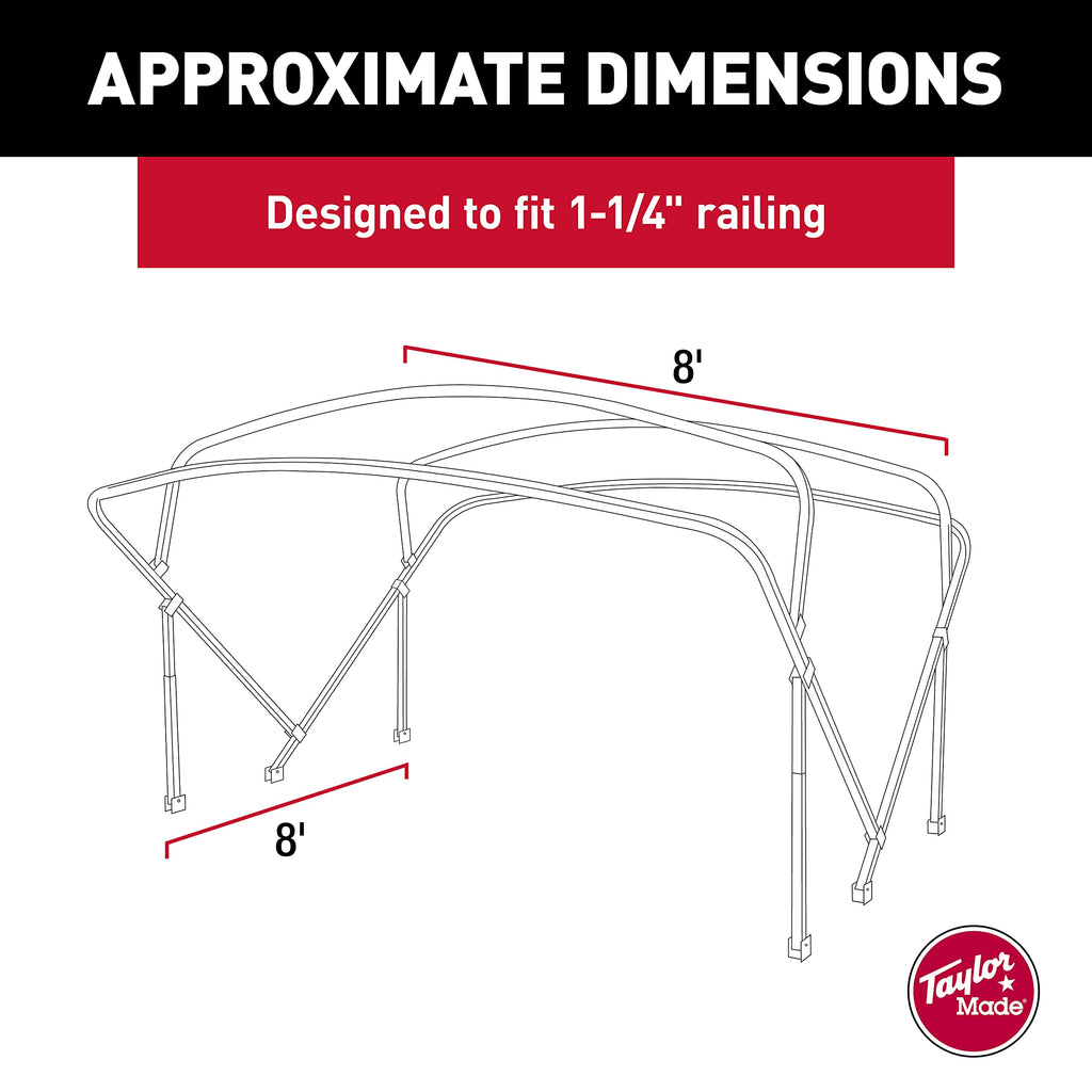 Manual Bimini Kit - 8'W x 8'L (Navy)