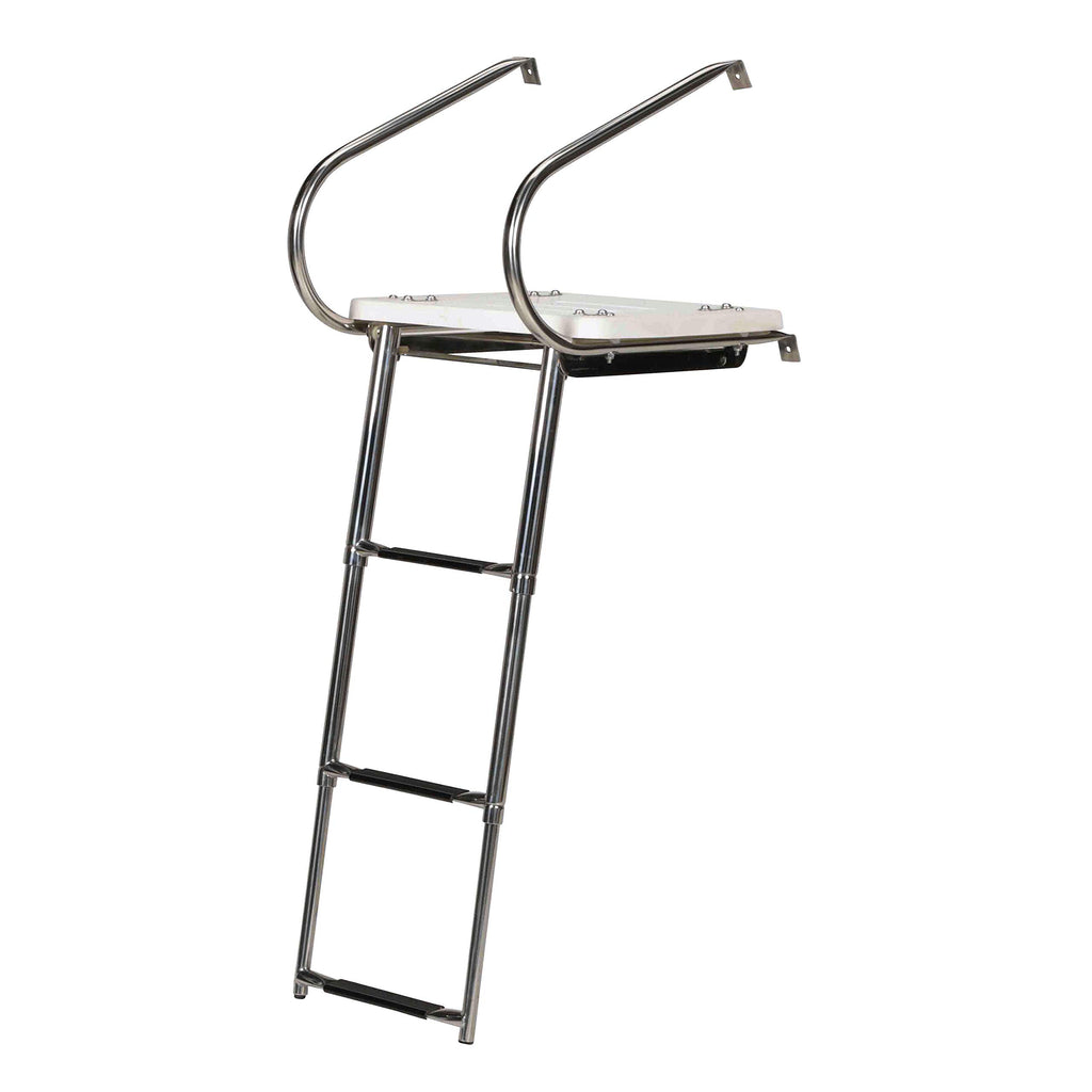 Seachoice Deluxe Universal Swim Platform w/ Side Mount Telescoping Ladder, 3 Step Ladder, Inboard/Outboard