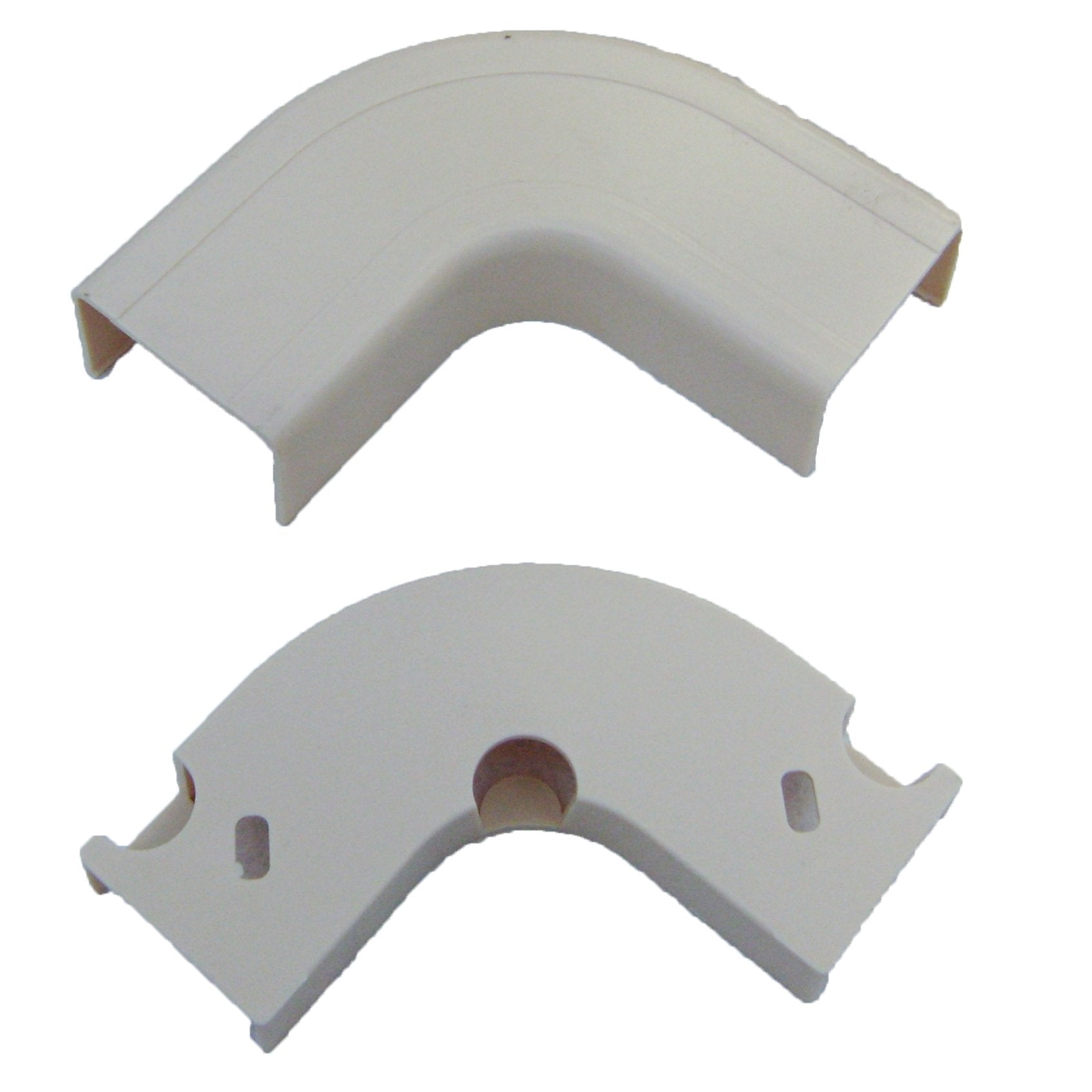 Cord Cover Cable Raceway, 1.25 inch Surface Mount Cable Raceway Flat 90 Degree Elbow (for Raceway Corners) On-Wall Cord Concealer, Cord Organizer/Wire Hider and Protector, White, Cablewholesale