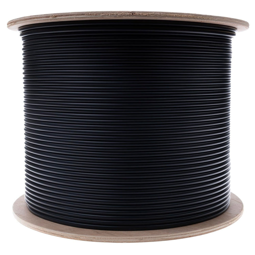 CableWholesale 2 Strand Fiber Optic Cable, Multimode, Black, 1000ft Spool