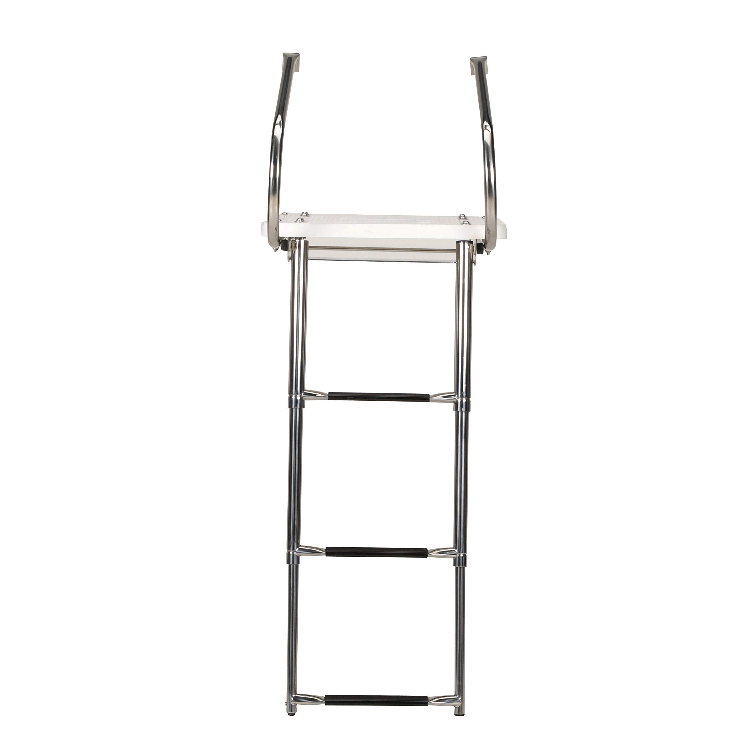 Seachoice Deluxe Universal Swim Platform w/ Side Mount Telescoping Ladder, 3 Step Ladder, Inboard/Outboard