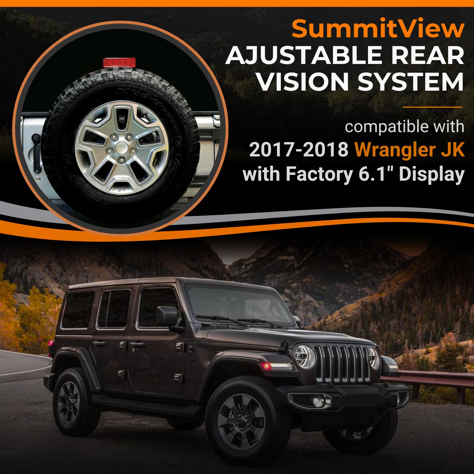 Brandmotion SUTV-8847 SummitView Adjustable Rear Vision System
