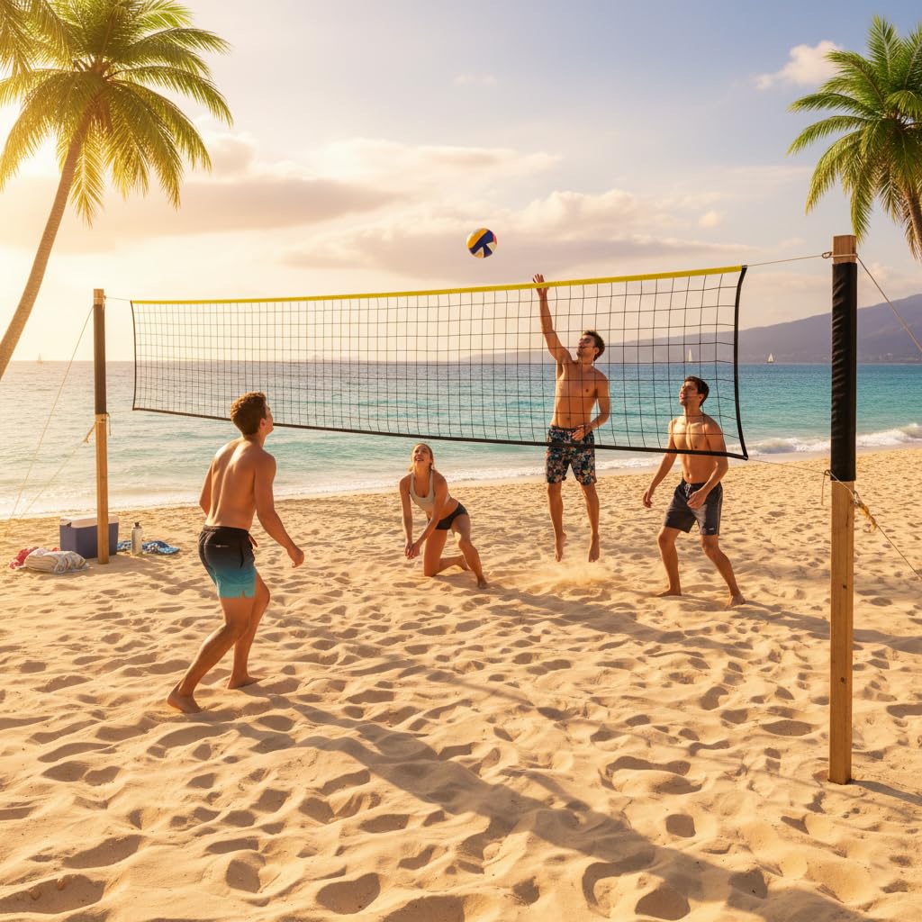 Economy Volleyball Net -Black/Yellow