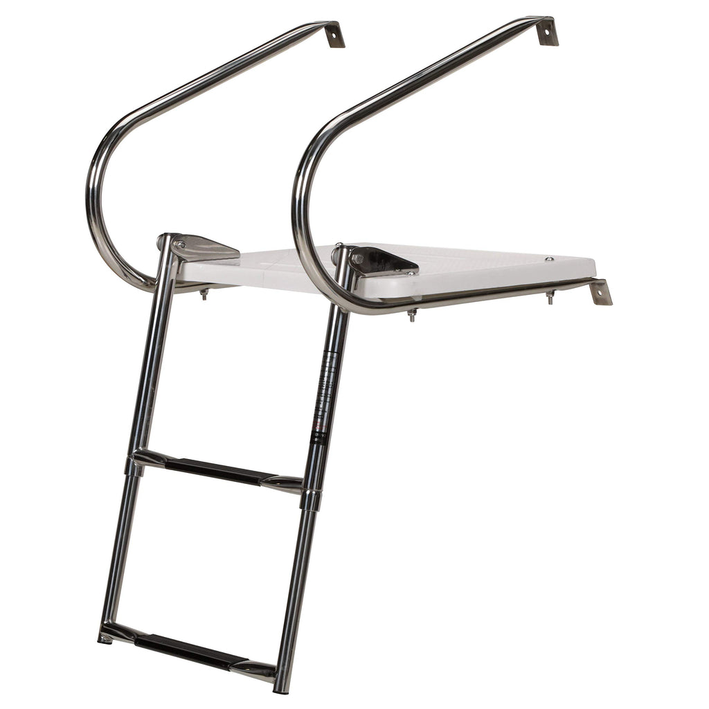 Seachoice Universal Swim Platform w/ Top-Mount Telescoping Ladder, 2 Step Ladder, Inboard/Outboard