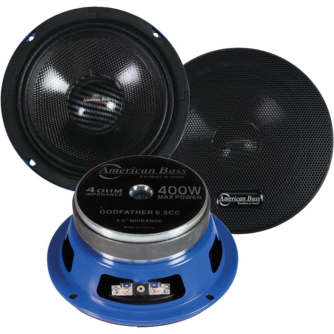 AMERICAN BASS GODFATHER 6.5CC 6.5" Midrange Speakers 400W MAX 4 Ohm (Pair)