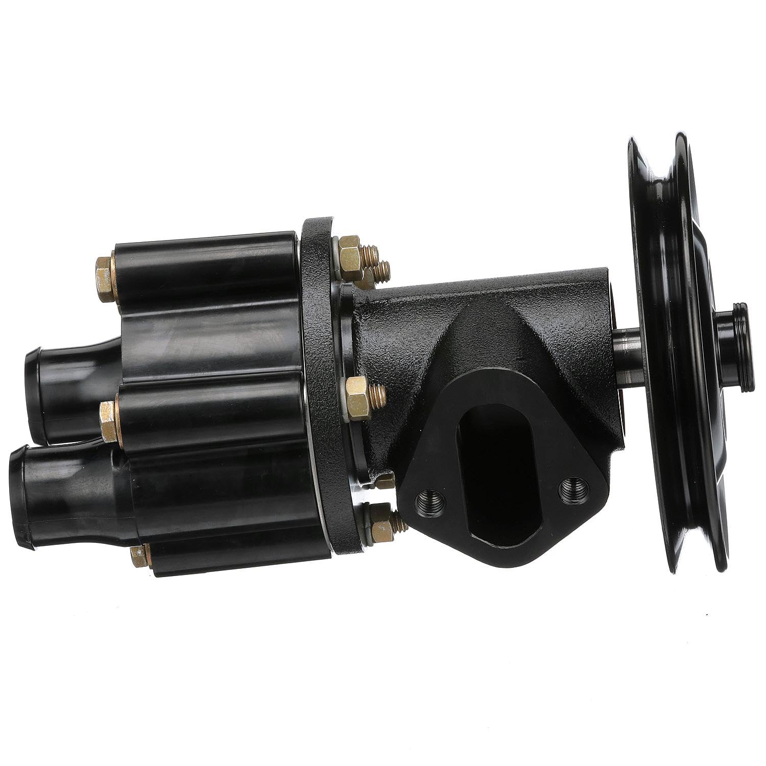 Quicksilver 807151A8 Sea Water Pump Housing for V-8 MerCruiser Engines Made by General Motors with a V-Belt Pulley System for Engine Accessories and Mechanical Fuel Pumps