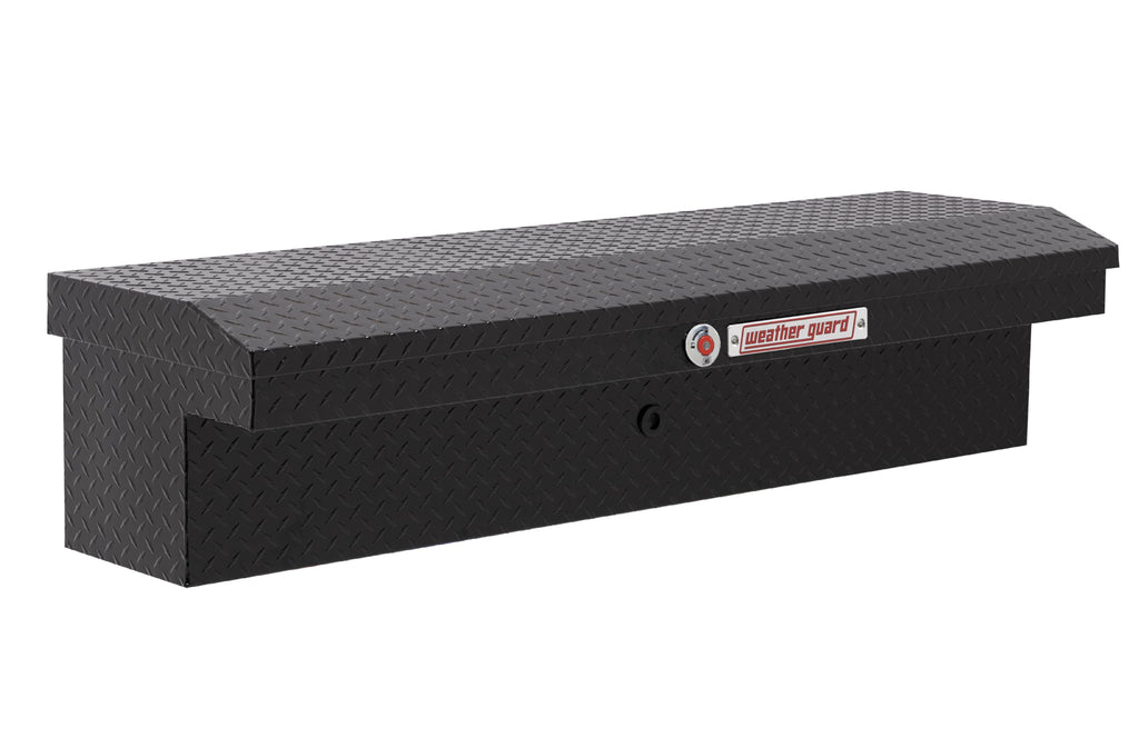 Weather Guard Model 178-5-04 56in Lo-Side Truck Box, Low Profile, Aluminum, Gloss Black, 4.0 cu ft capacity