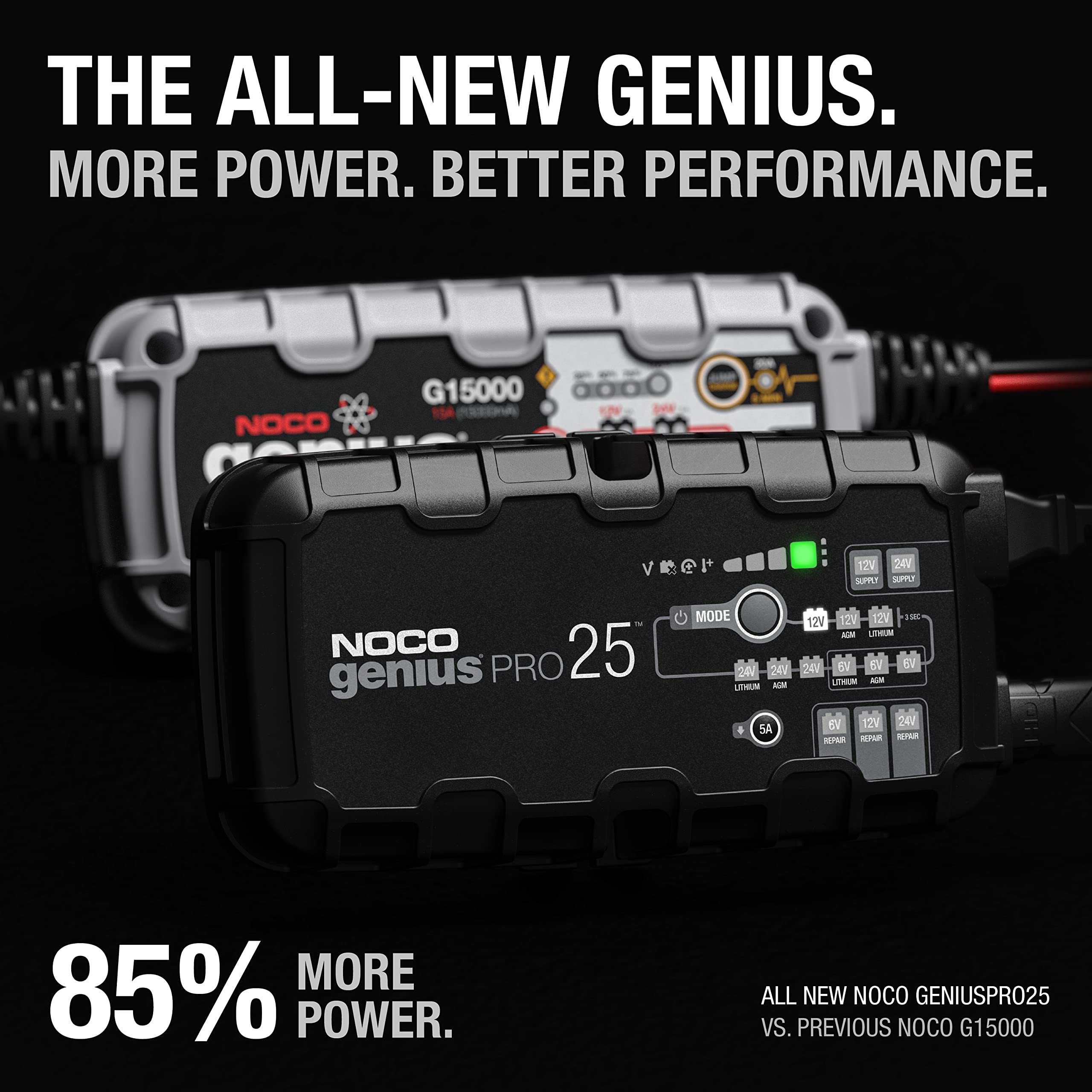 NOCO GENIUSPRO25 25A 6/12/24V Battery Charger & Maintainer
