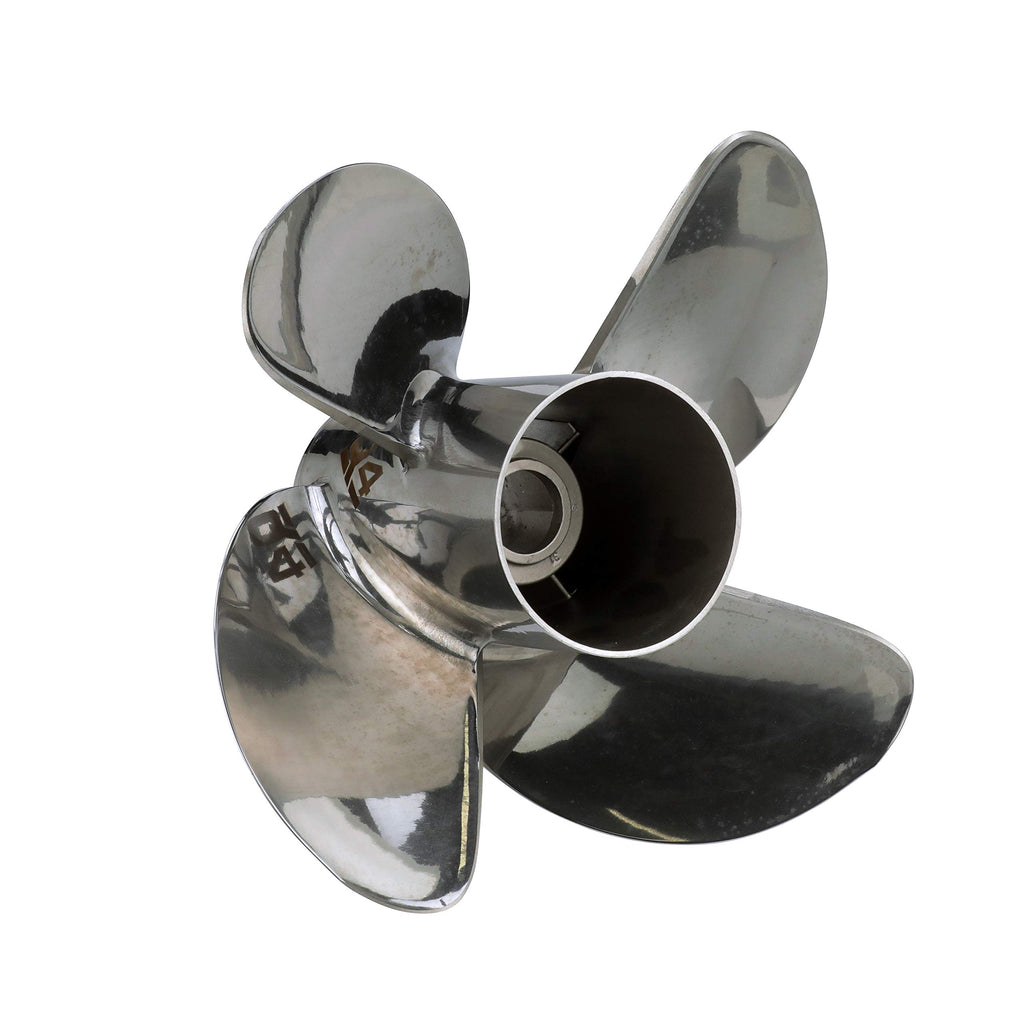 Quicksilver Q4 12.7" Diameter X 21" Pitch, 4-Blade Stainless Steel Propeller, Right Hand Rotation
