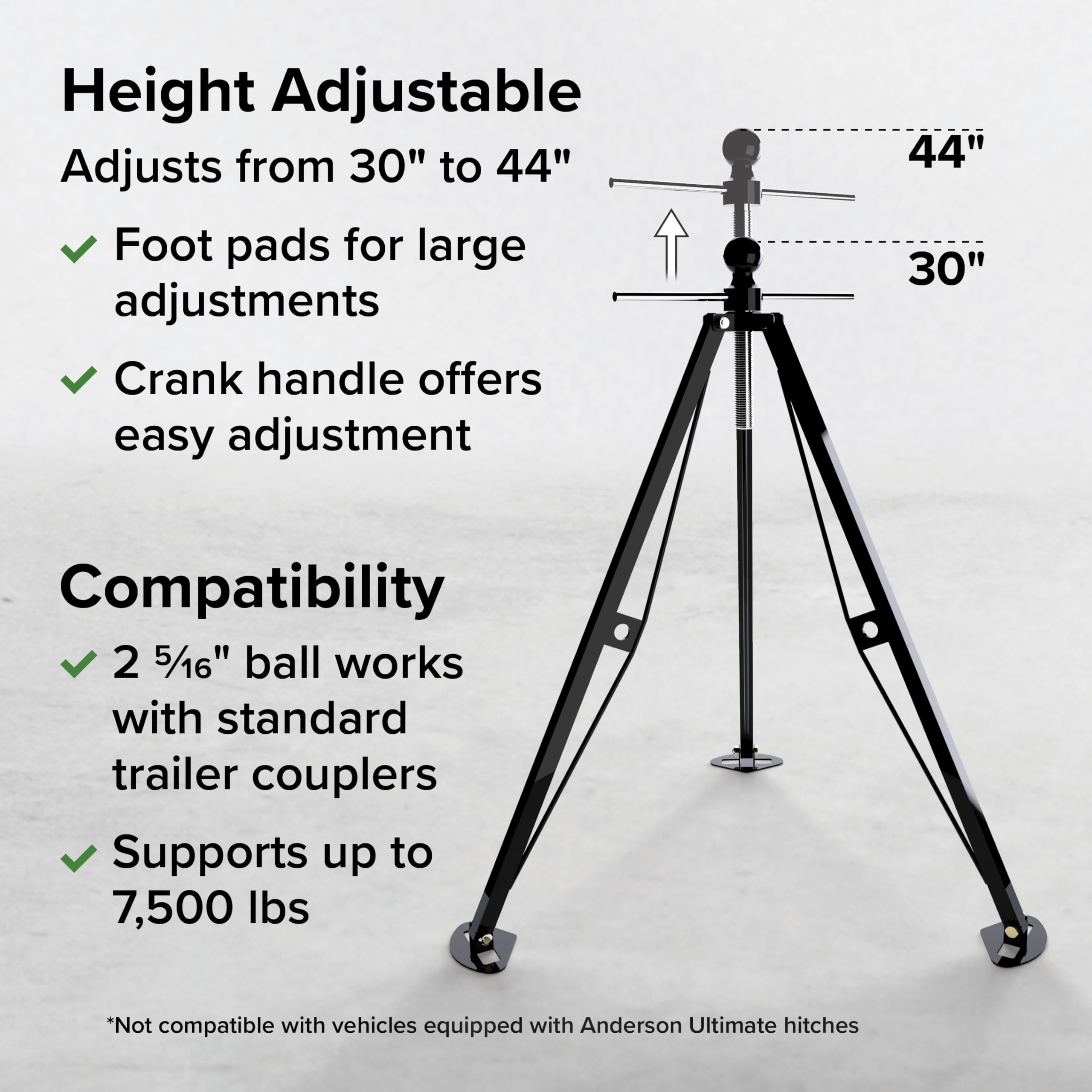 Camco Eaz-Lift Camper & RV Gooseneck Stabilizer Tripod Jack