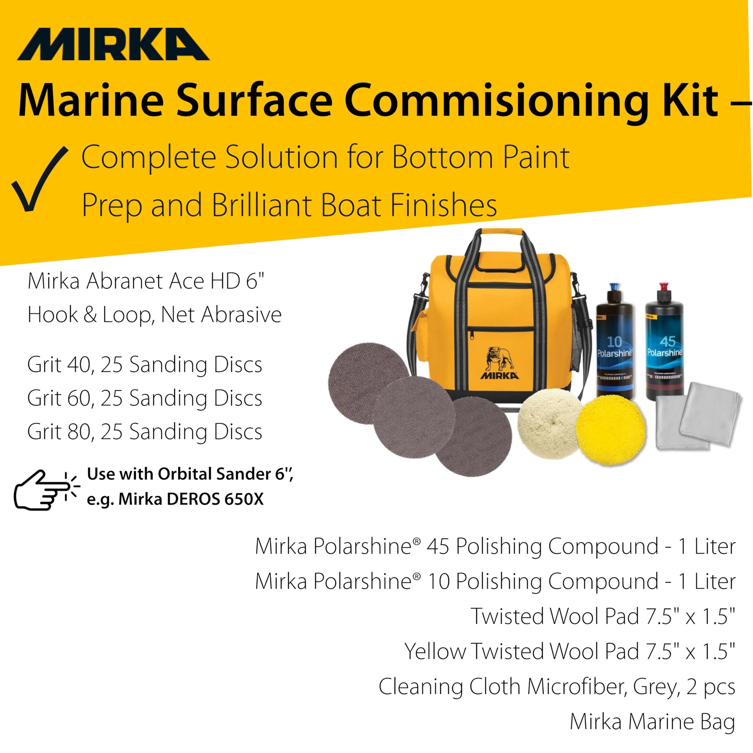 Mirka Abranet Ace HD 6 Hook and Loop Sanding Discs Marine Kit
