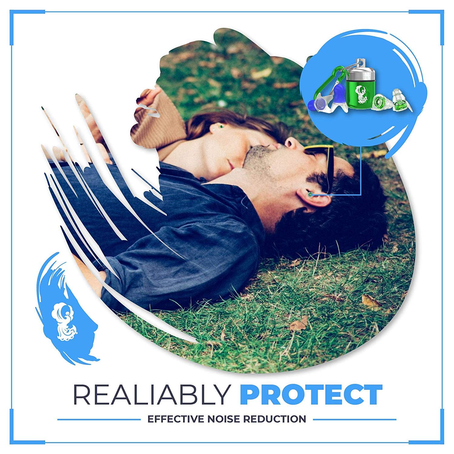 Sound Reducing Professional Ear Plugs - Most effective Noise Reduction Ear Plugs for Concerts, Work, Sleep and Motorcycle Ear Protection - Soft and Comfortable Reusable Ear Plugs - Earplugs Sleep