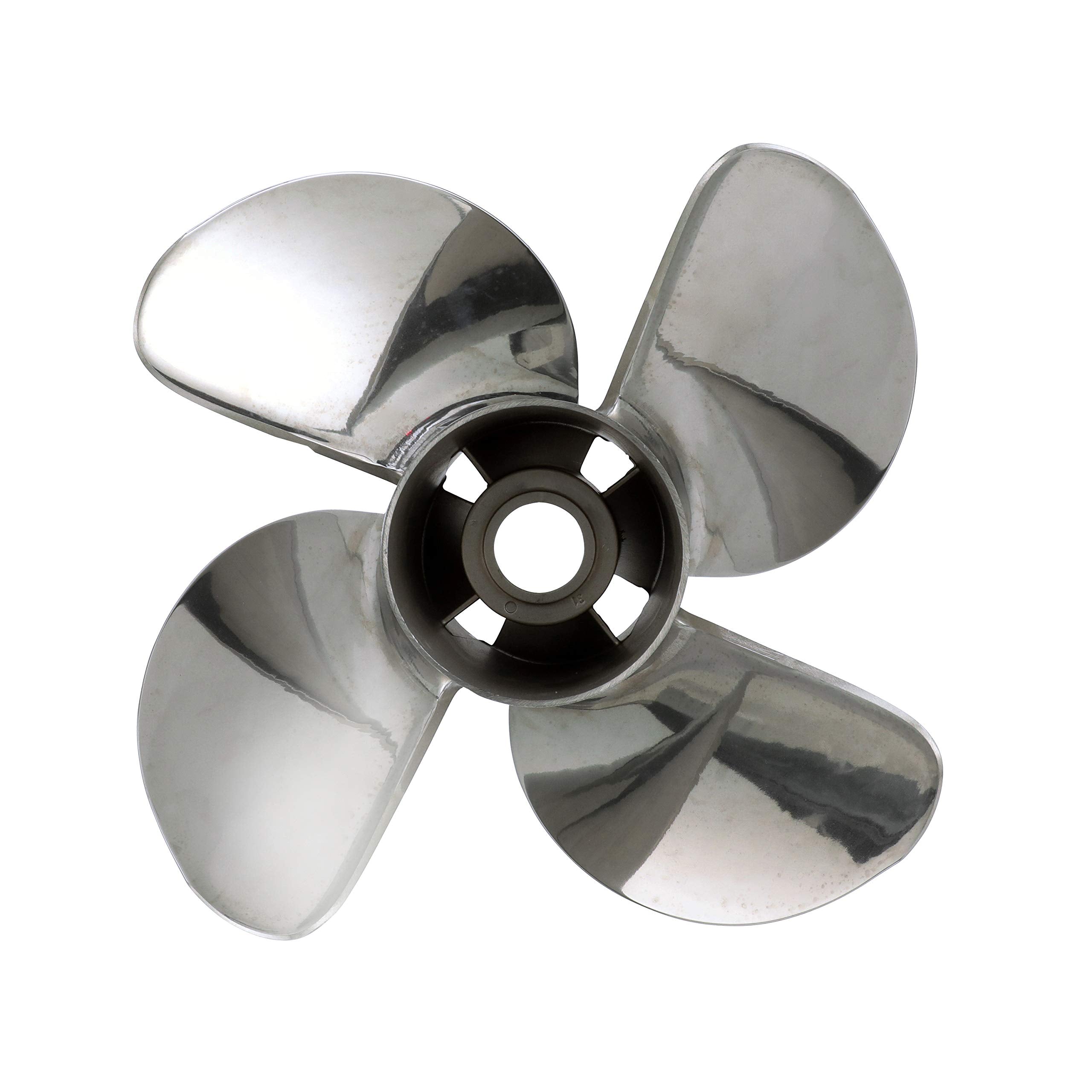 Quicksilver Q4 12.7" Diameter X 21" Pitch, 4-Blade Stainless Steel Propeller, Right Hand Rotation