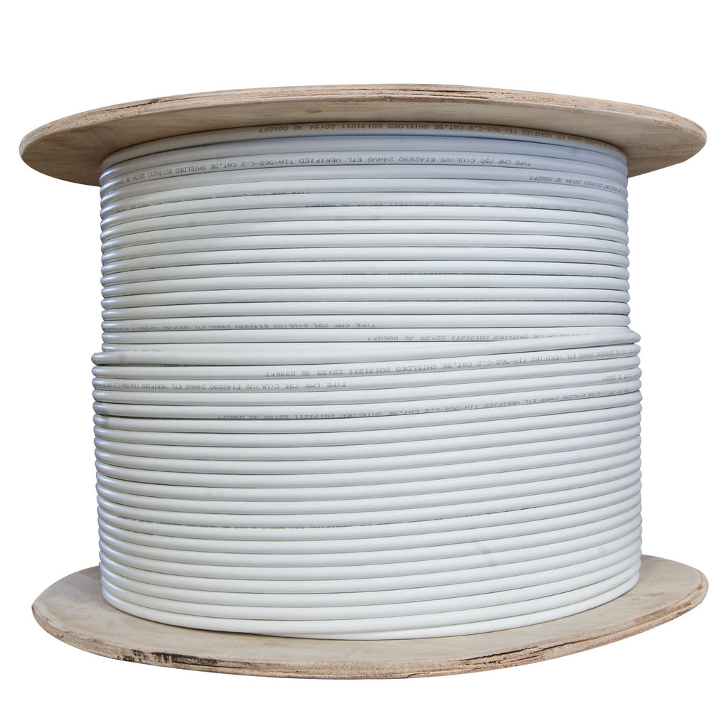 CableWholesale 1000 Foot Bulk Plenum Shielded Cat6a Ethernet Cable Spool, 500 MHz, 23 AWG, Solid Copper FTP, CMP POE Compliant, Black