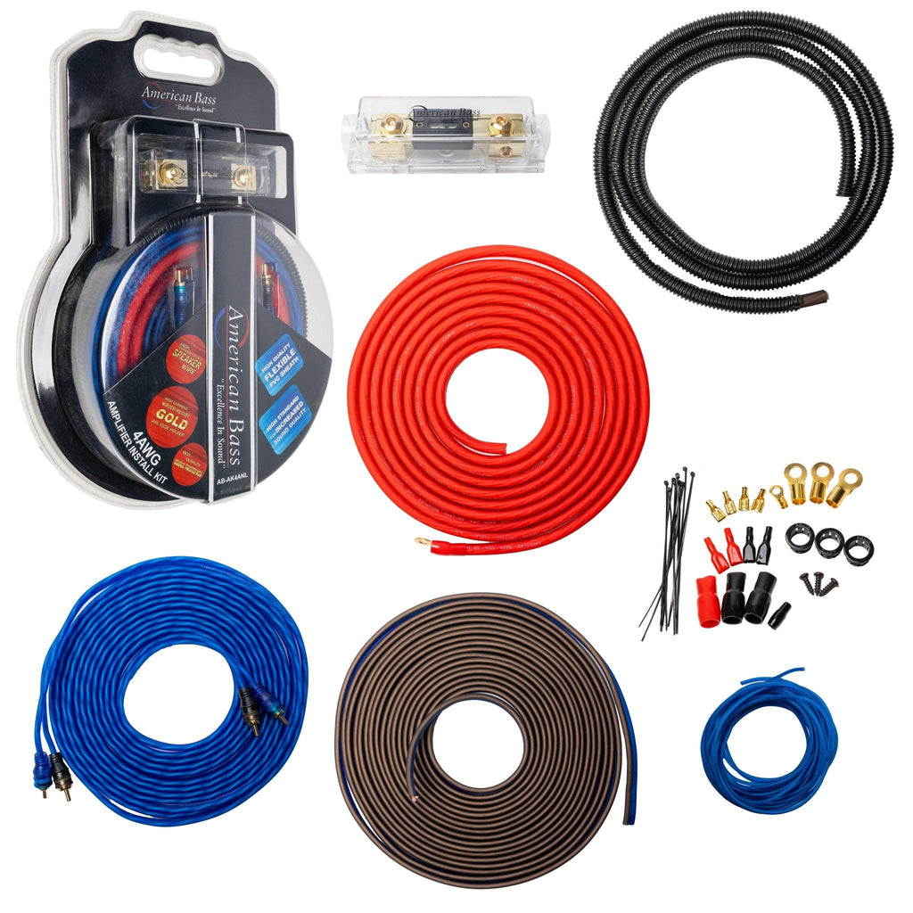American Bass 4 Gauge CCA Amplifier Kit (Blue)