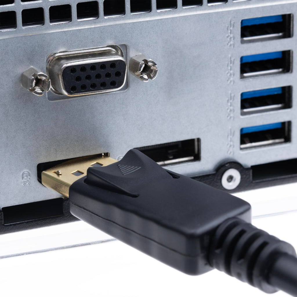 DisplayPort v1.2 Video Cable, 17.28 Gbit/s Data Rate for up to 4k@75Hz, DisplayPort Male, 10 Foot
