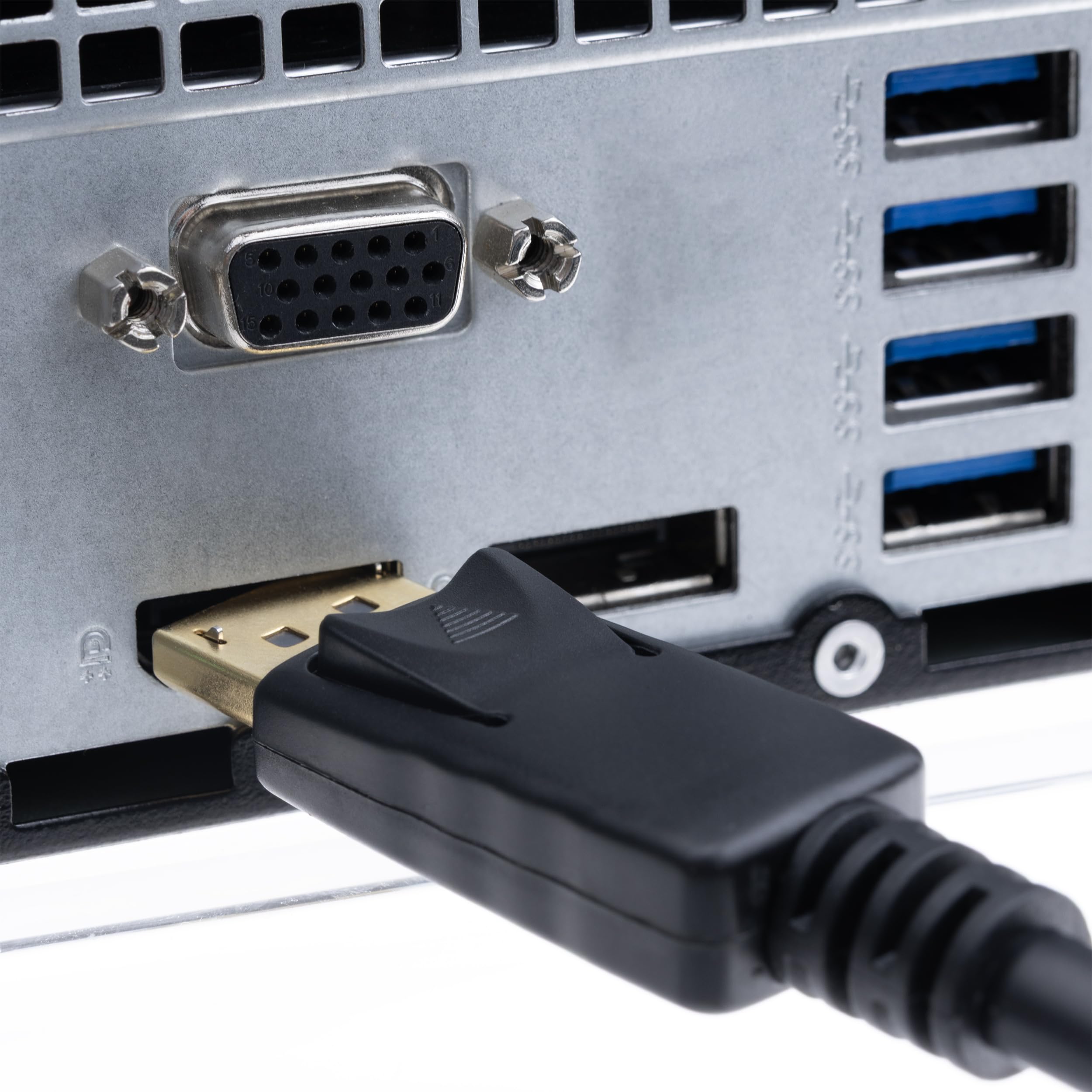 DisplayPort v1.2 Video Cable, 17.28 Gbit/s Data Rate for up to 4k@75Hz, DisplayPort Male, 10 Foot
