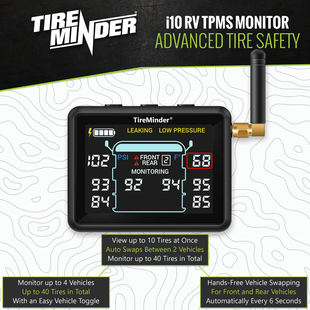TireMinder i10 RV TPMS with 10 Transmitters