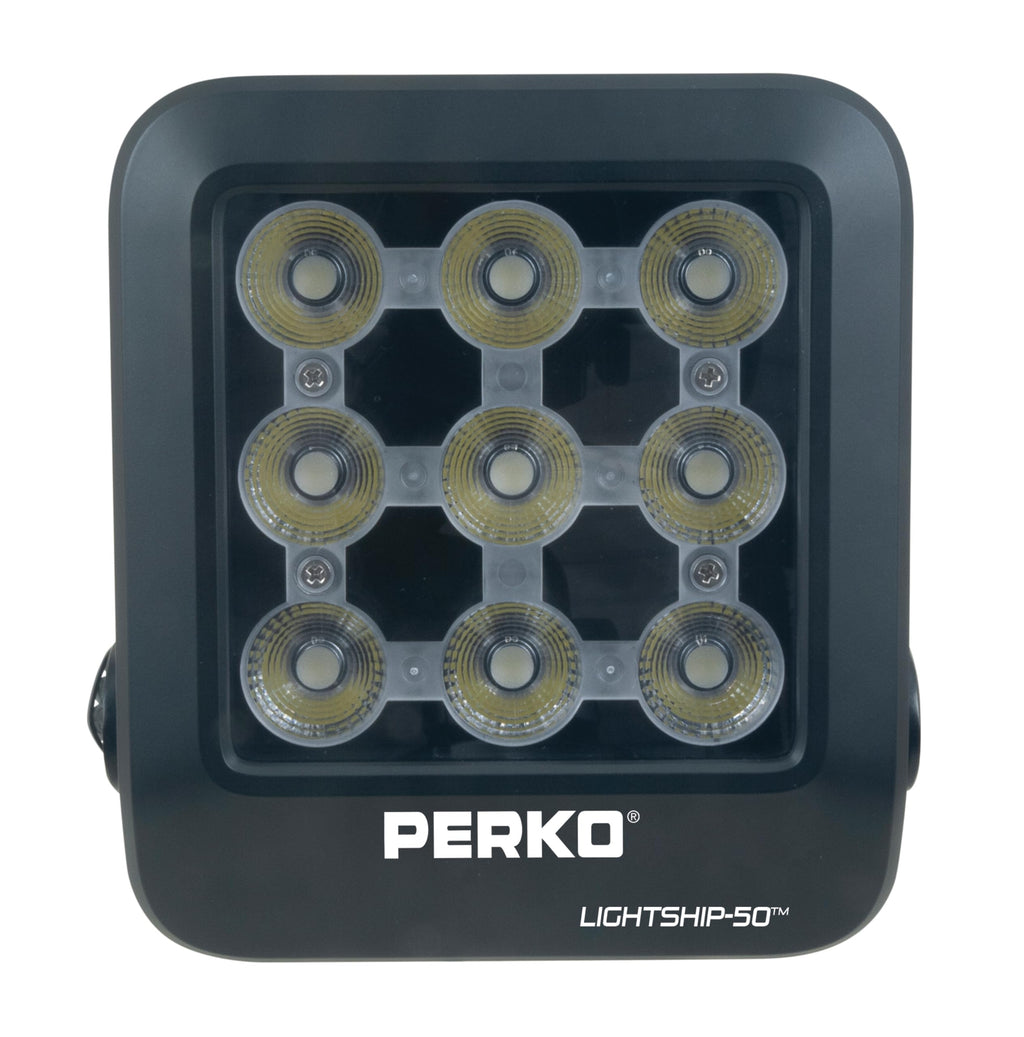 Perko 1643050F0B Lightship 50 High Performance LED Floodlight - 7,500 Lumens, Black