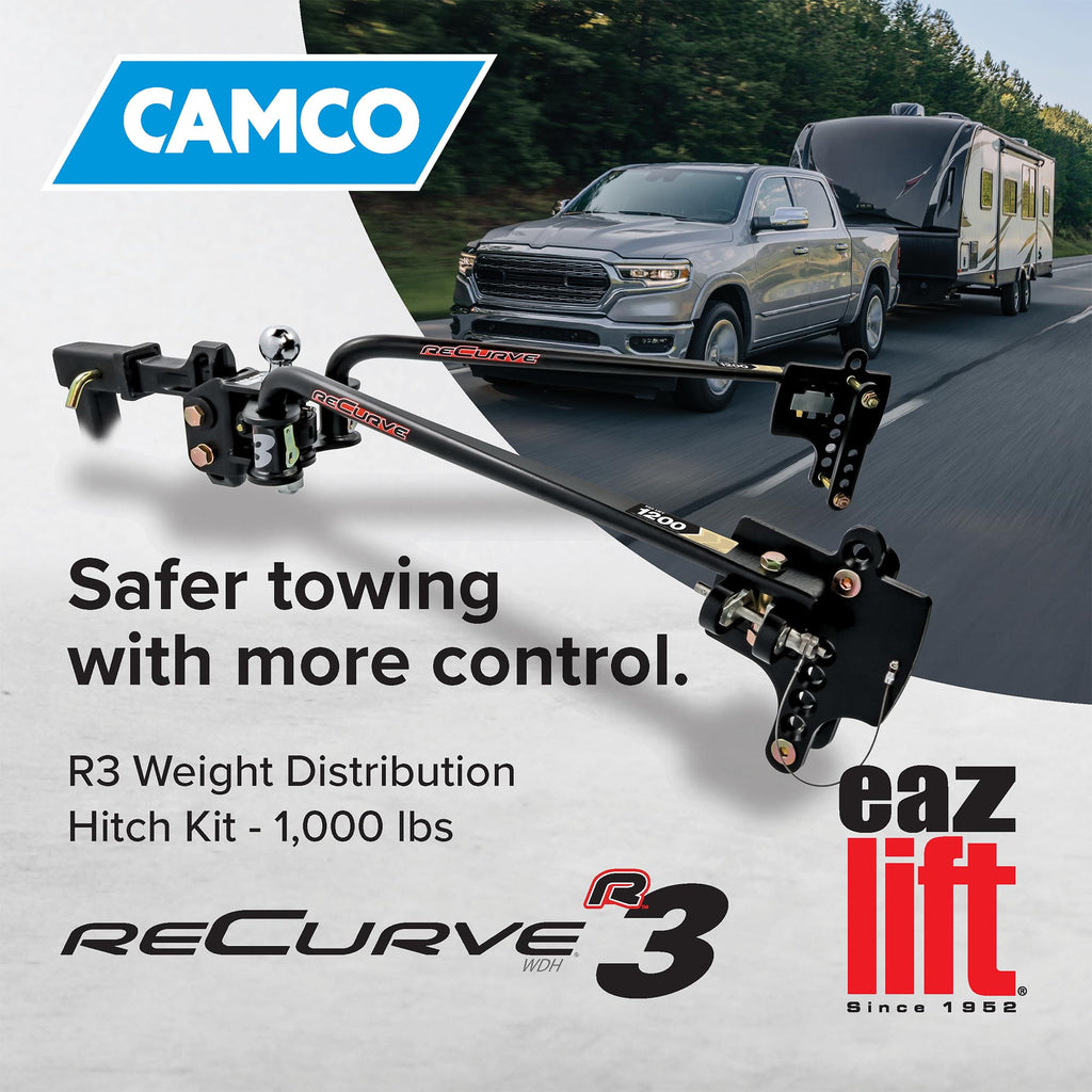 Camco Eaz-Lift ReCurve R3 Weight Distribution Hitch, 1000 lb Kit with 2 5/16″ Ball
