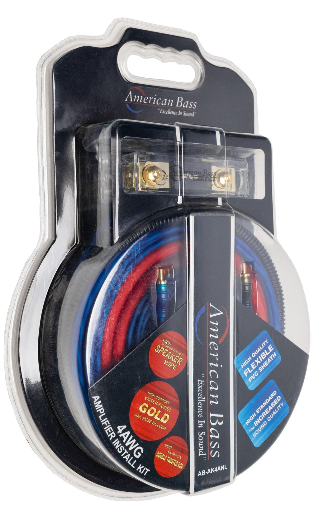 American Bass 4 Gauge CCA Amplifier Kit (Blue)
