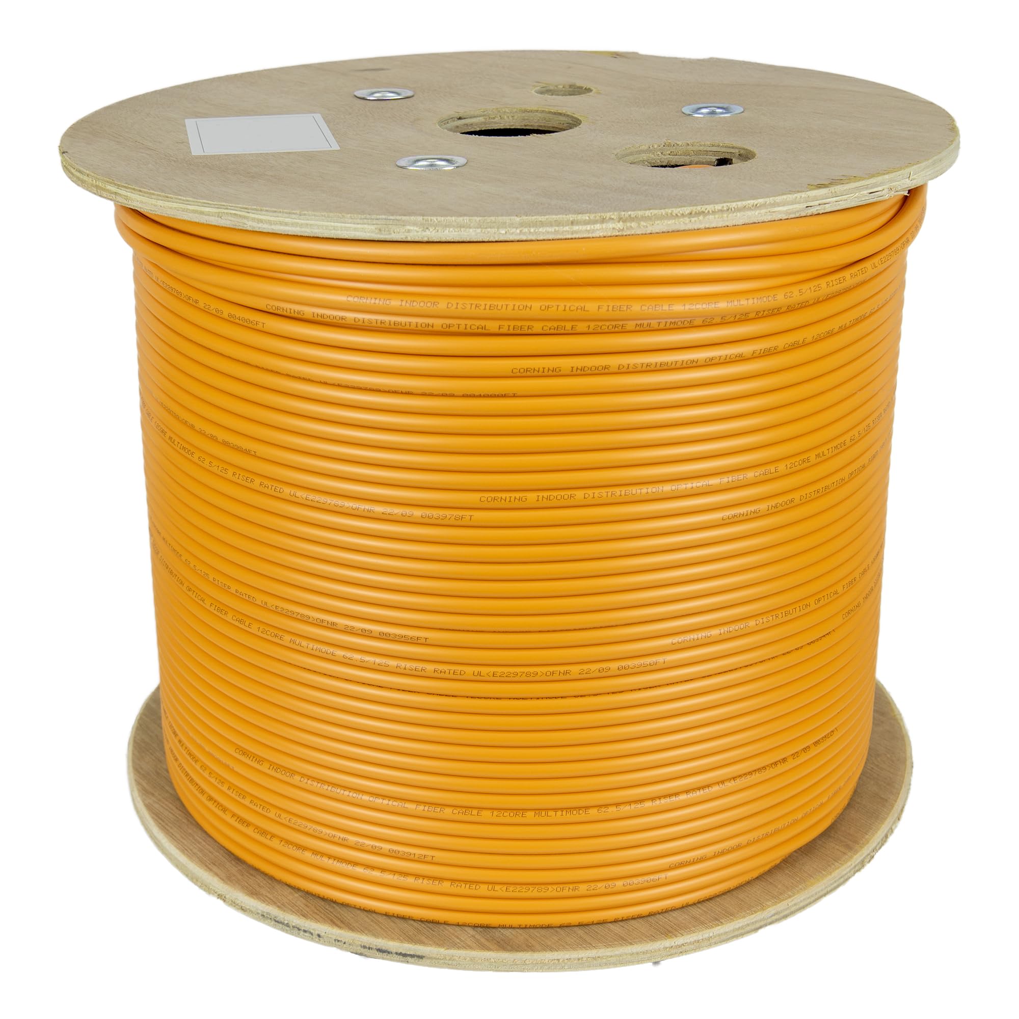 CableWholesale 12 Strand Fiber Optic Cable, Multimode, Orange, 1000ft Spool