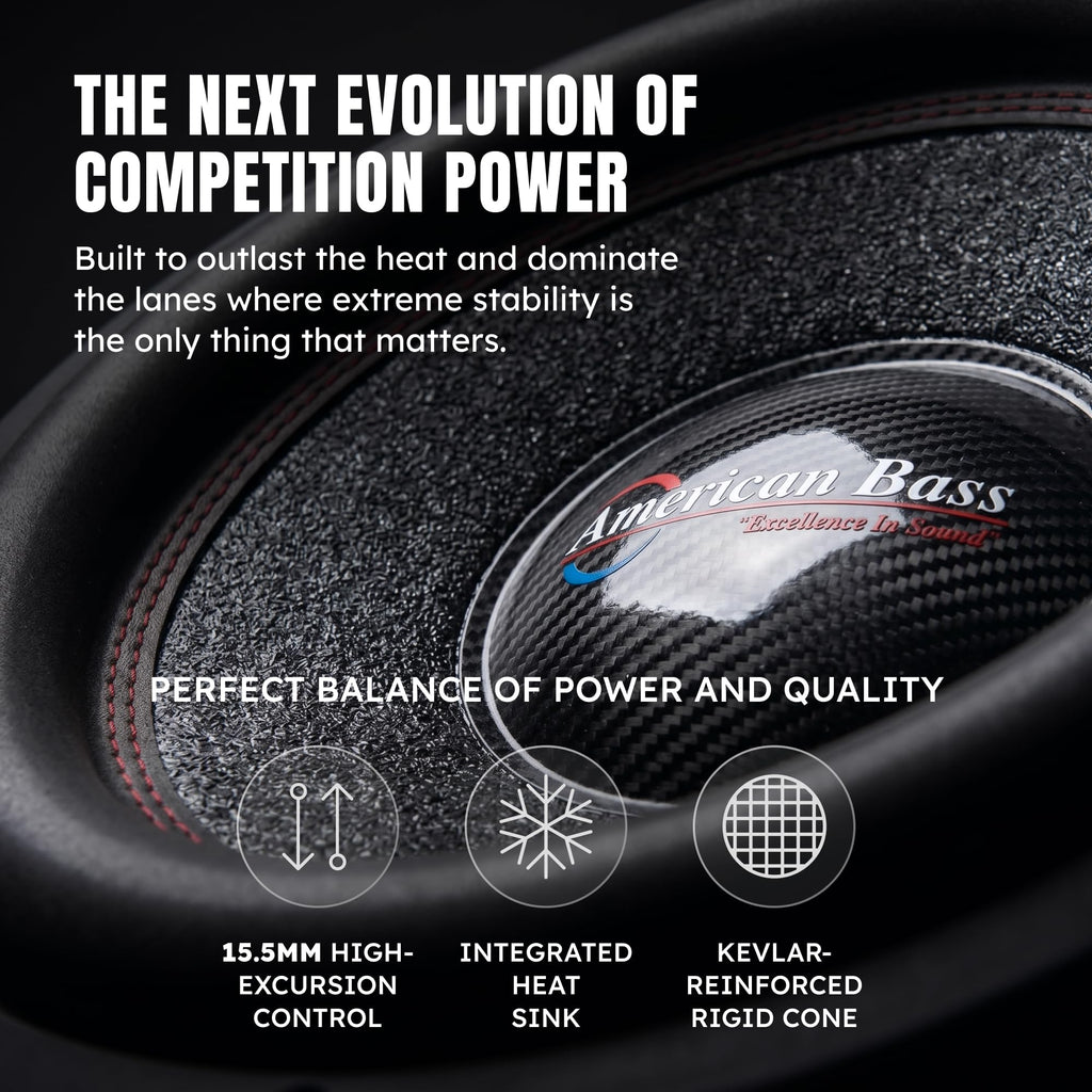 American Bass Hawk 15" Car Subwoofer, 4 Ohm, 3000W Max