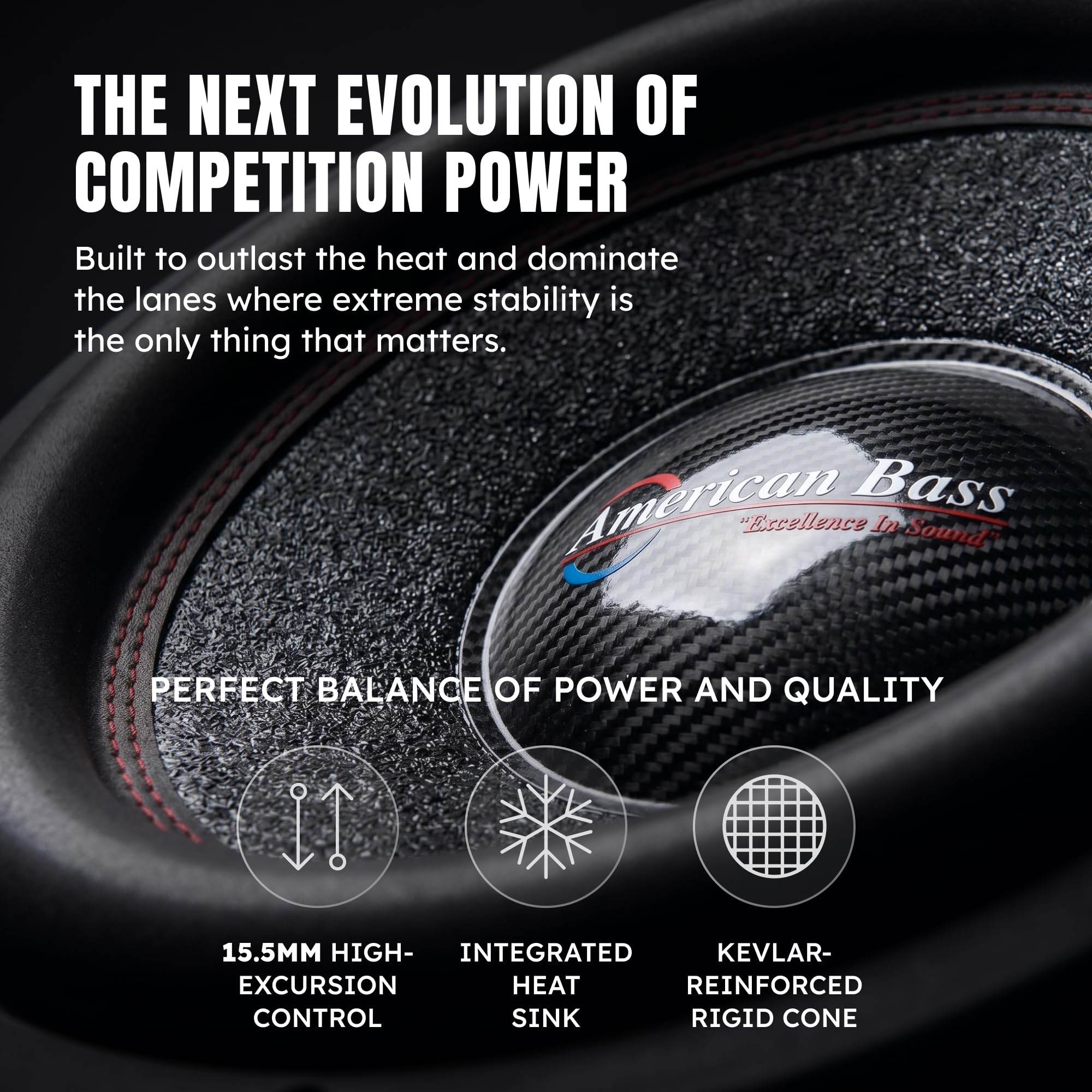 American Bass Hawk 15" Car Subwoofer, 4 Ohm, 3000W Max