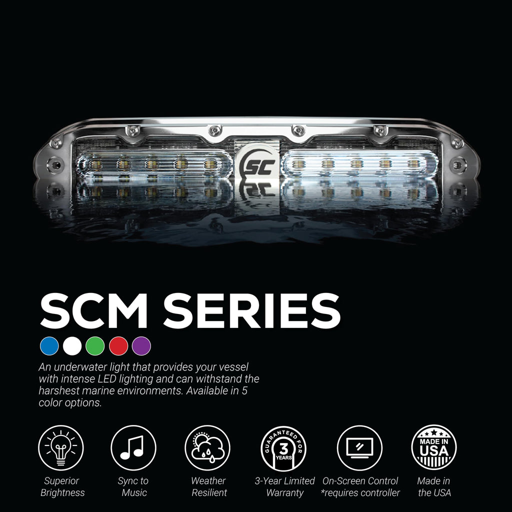 shadow-caster SCM-10 LED Underwater Boat Light - Bimini Blue - 316 Stainless Steel Housing - Polycarbonate Lens - IP68 Fully Submersible Waterproof